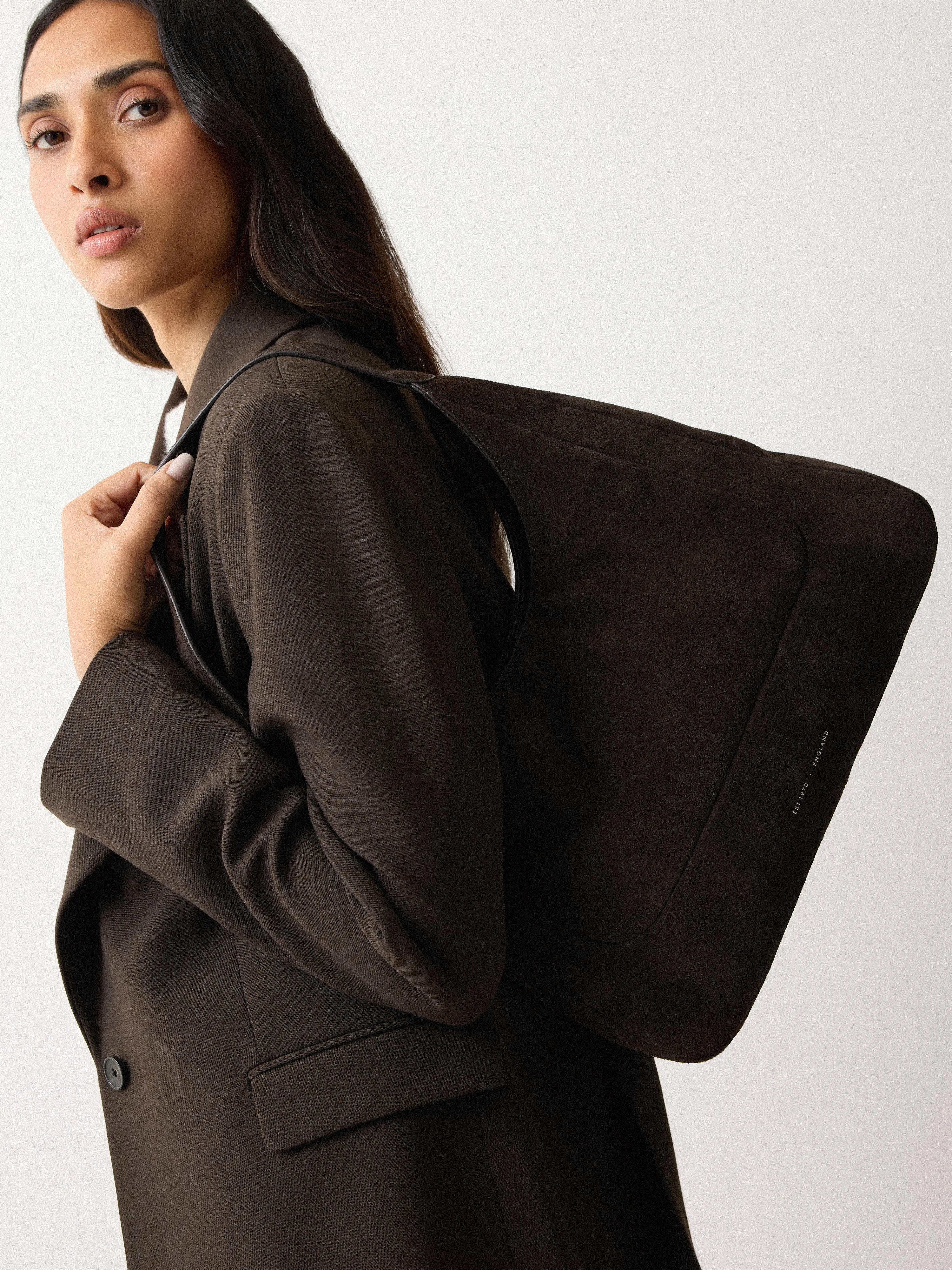 Suede Hobo Shoulder Bag | Brown sold by Jigsaw product image thumbnail 3