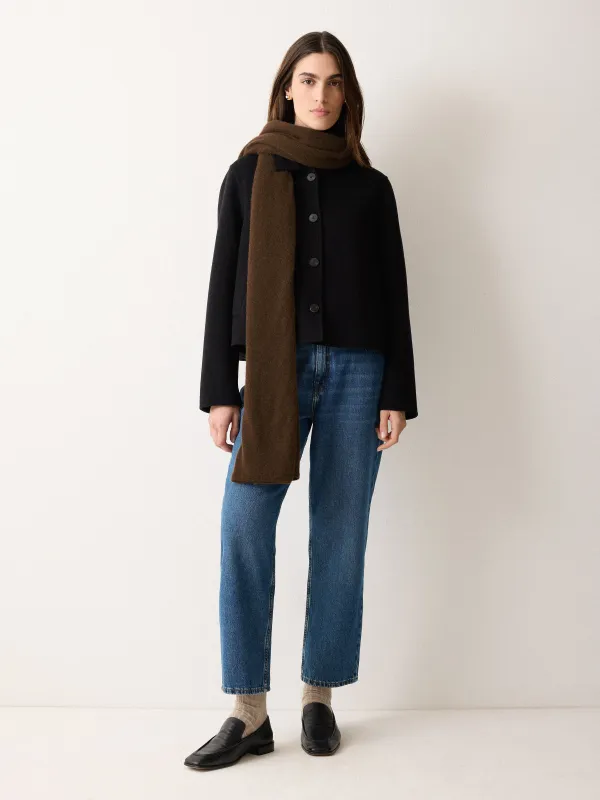 Soft Gauzy Knit Scarf | Brown sold by Jigsaw