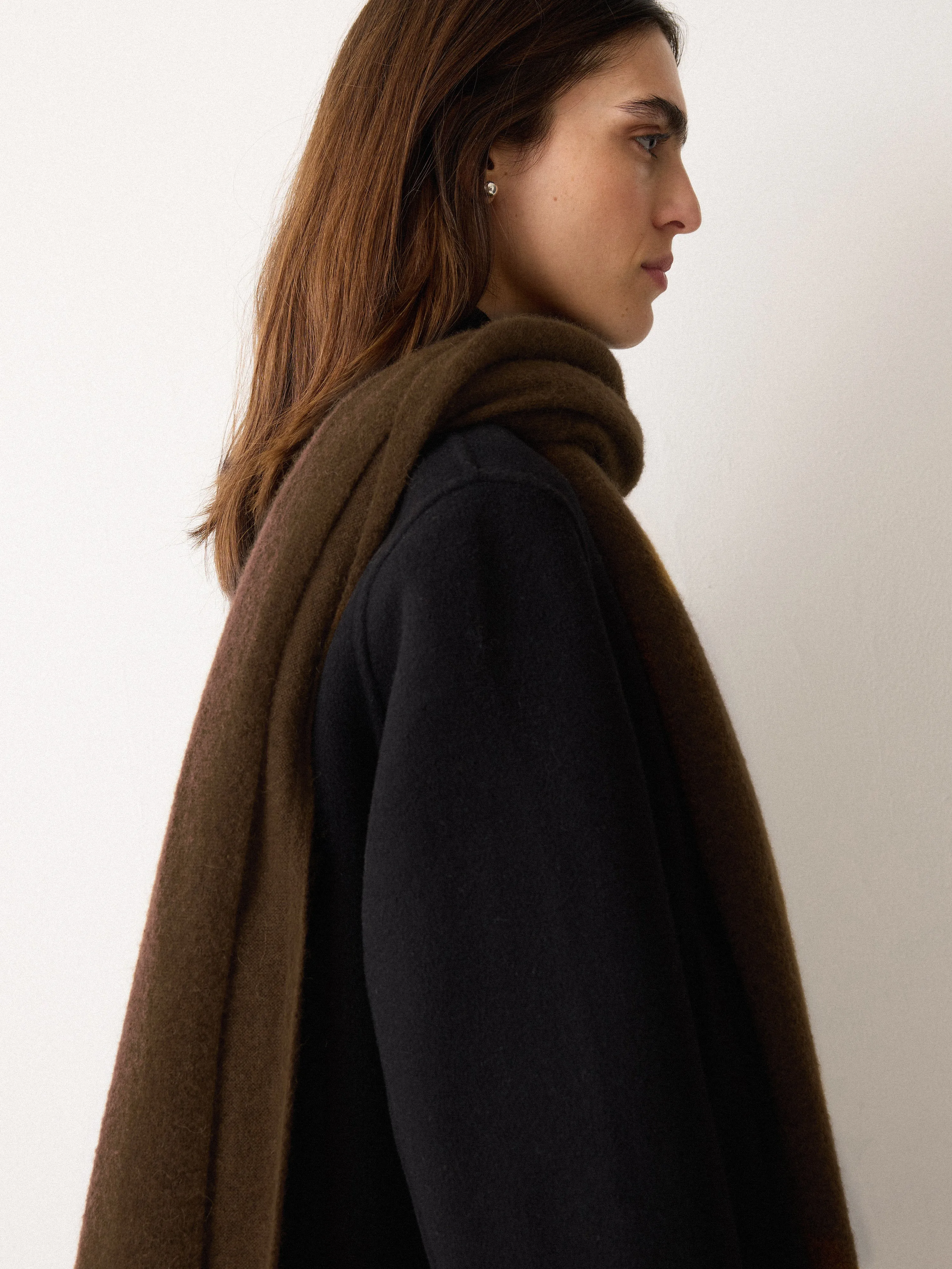Soft Gauzy Knit Scarf | Brown sold by Jigsaw product image thumbnail 3