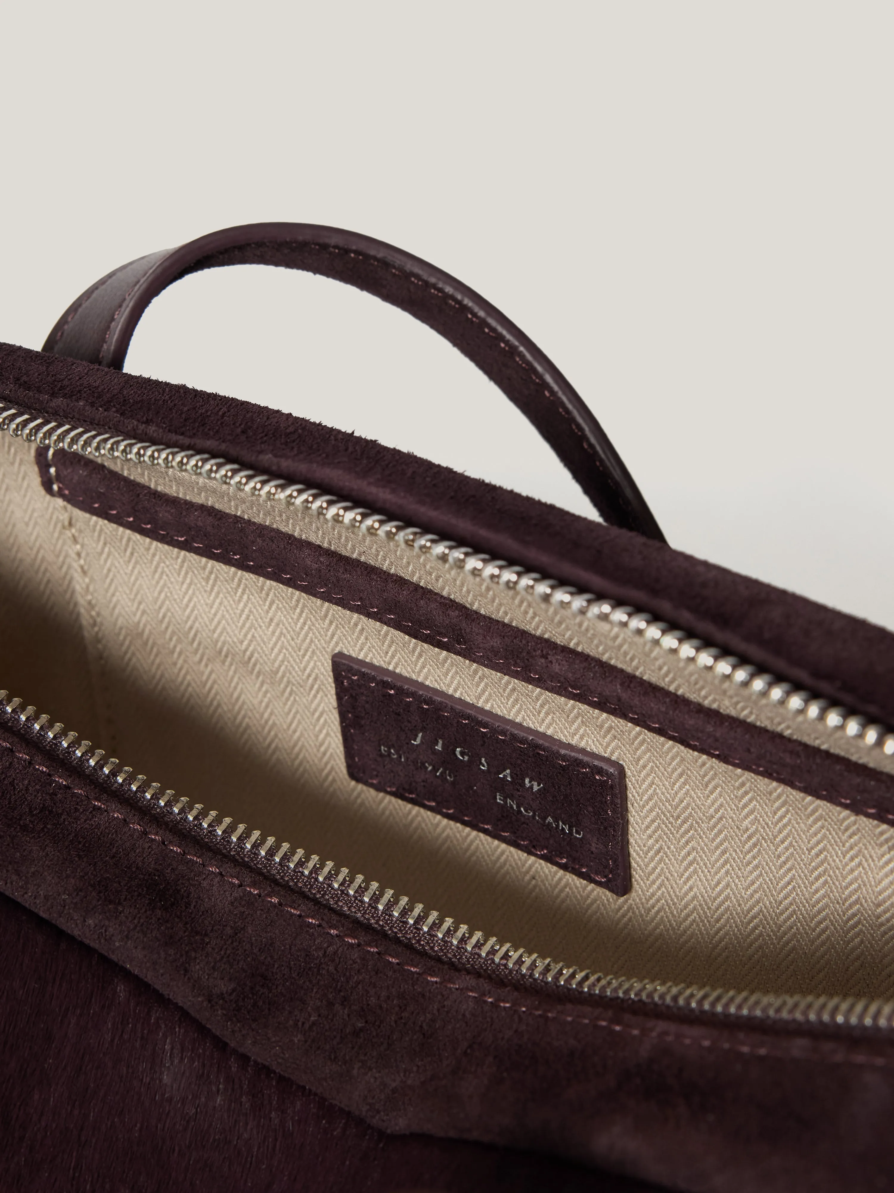 Calf Hair Leather Baguette Shoulder Bag | Oxblood sold by Jigsaw product image thumbnail 3