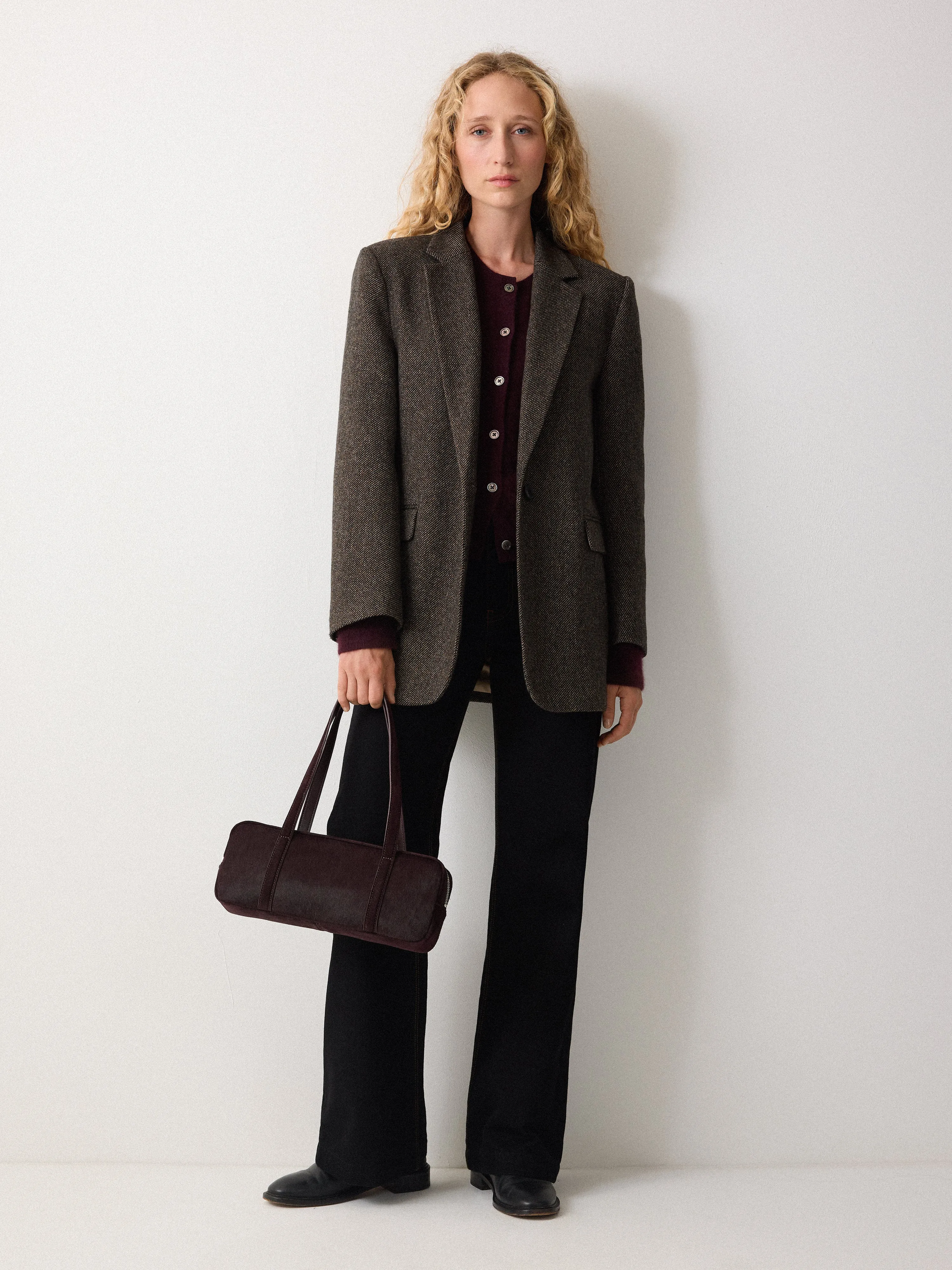 Calf Hair Leather Baguette Shoulder Bag | Oxblood sold by Jigsaw product image thumbnail 2