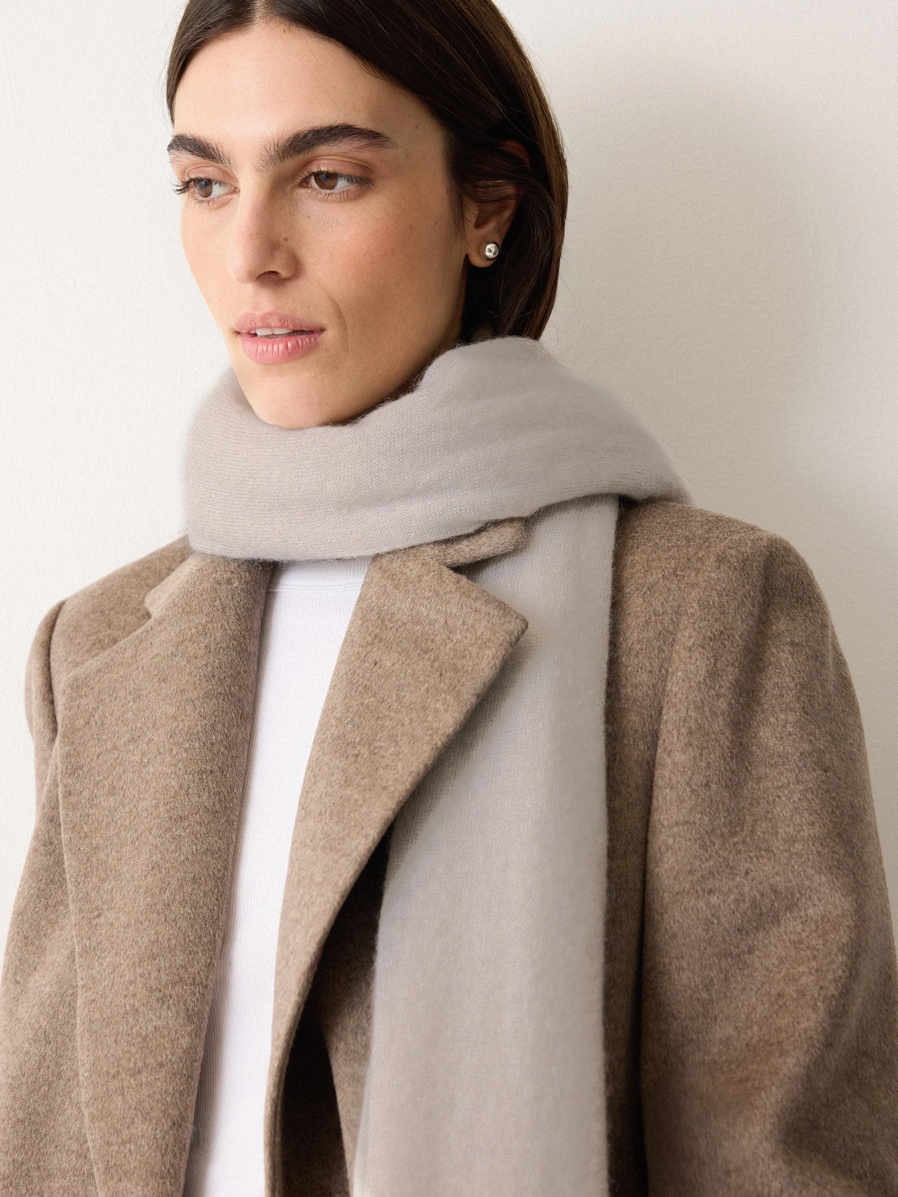 Soft Gauzy Knit Scarf | Pale Grey sold by Jigsaw