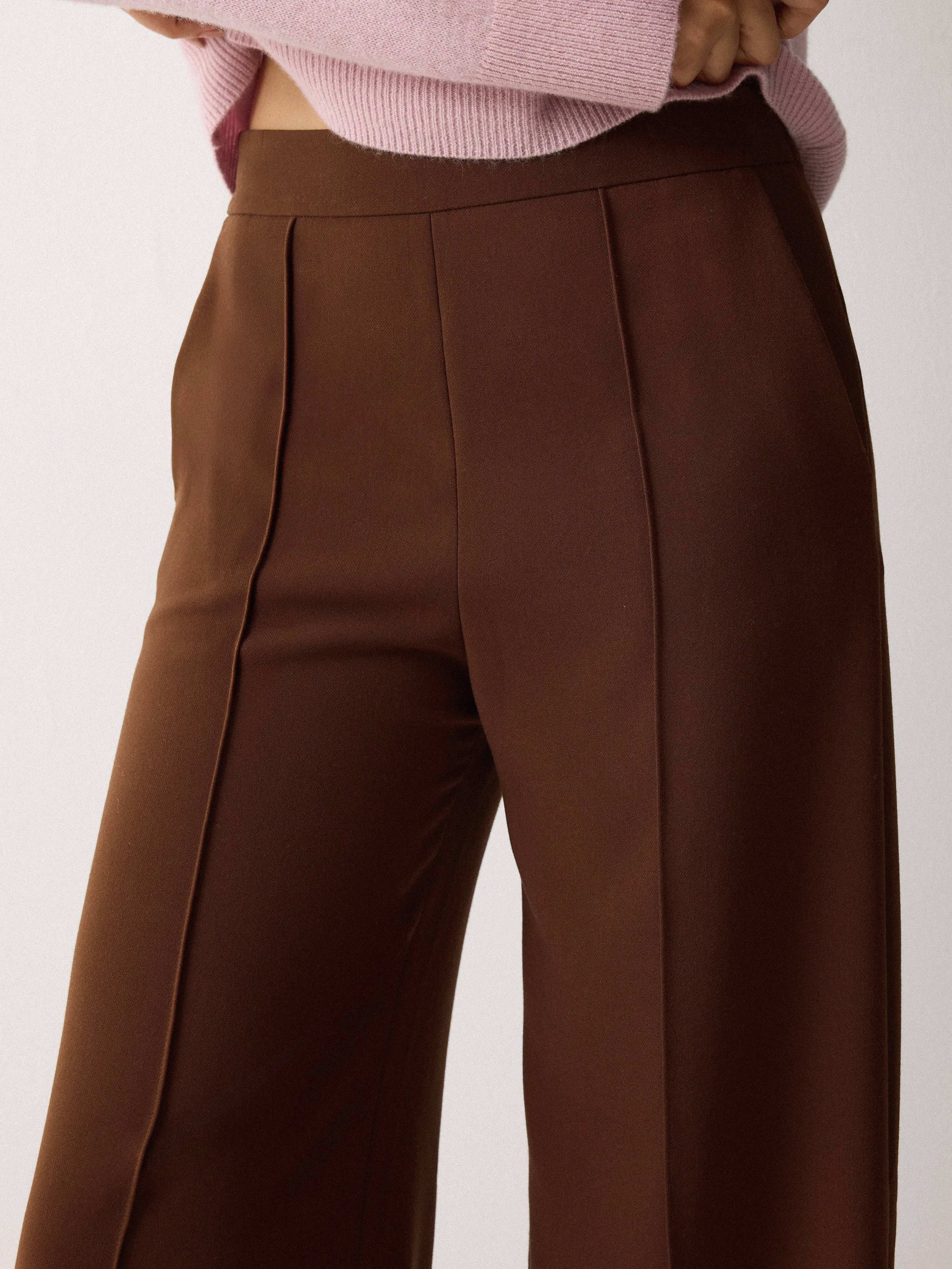 Modern Crepe Wide Leg Trouser | Brown sold by Jigsaw product image thumbnail 3