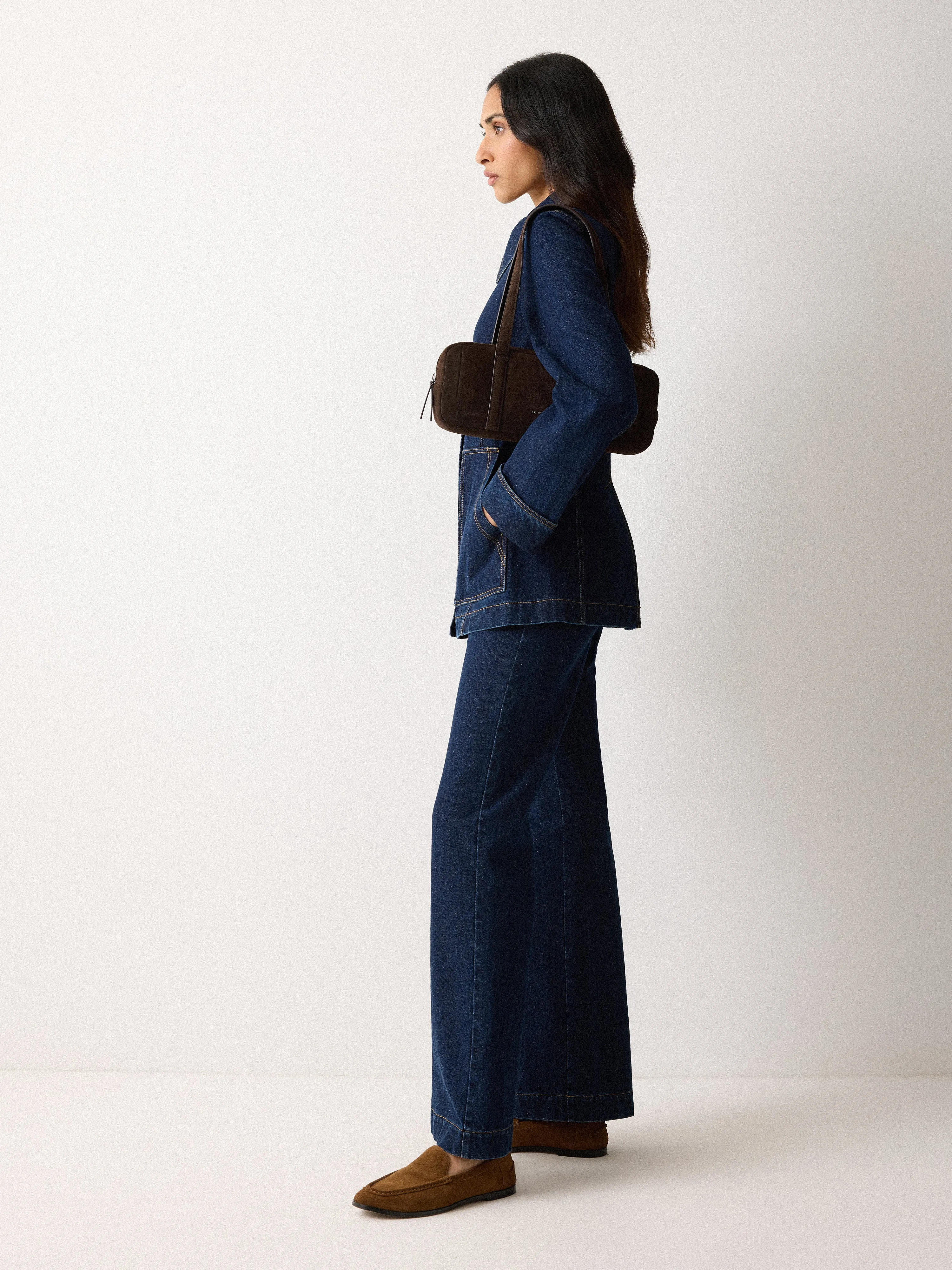 Suede Baguette Shoulder Bag | Brown sold by Jigsaw product image thumbnail 3