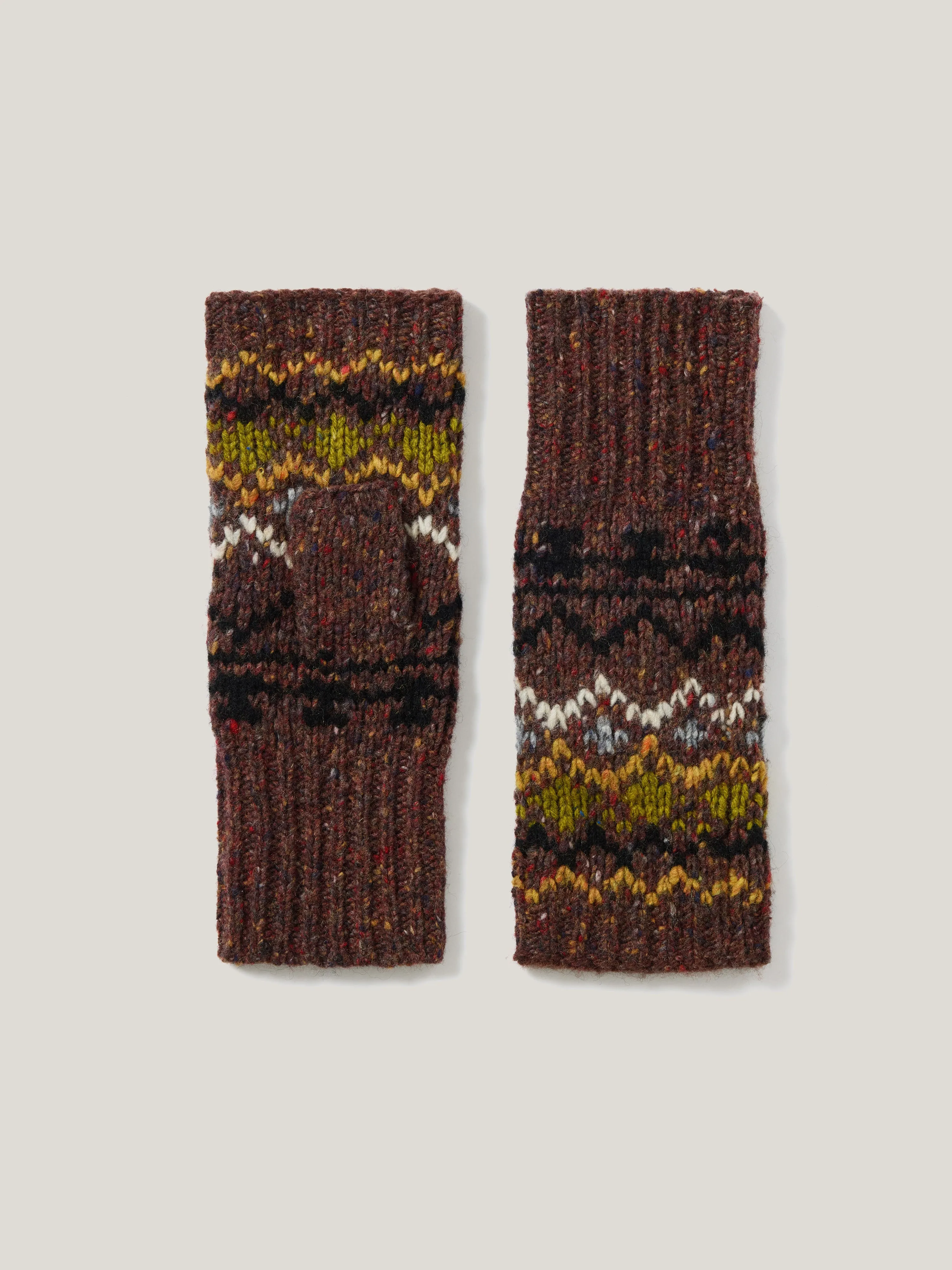 Fairisle Mittens | Brown sold by Jigsaw product image thumbnail 3