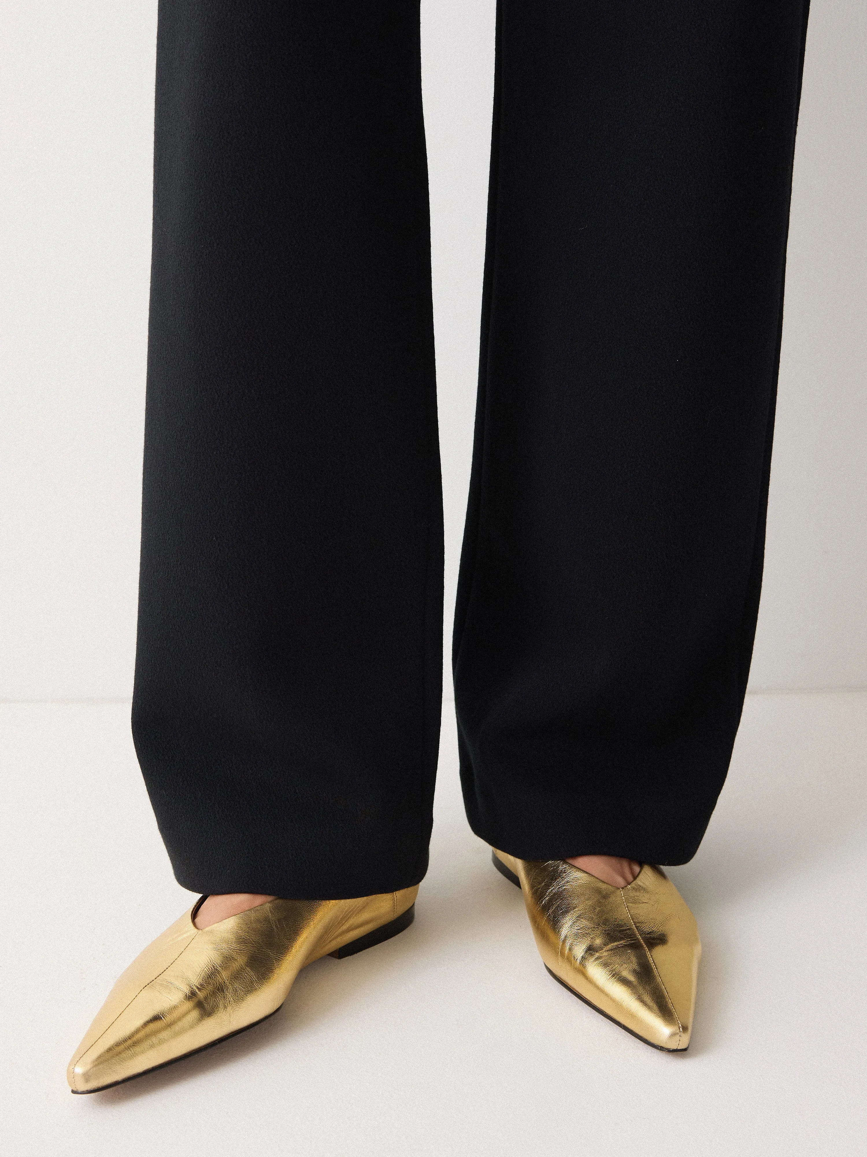 Linnie Flat Pointed Ballerina | Gold sold by Jigsaw