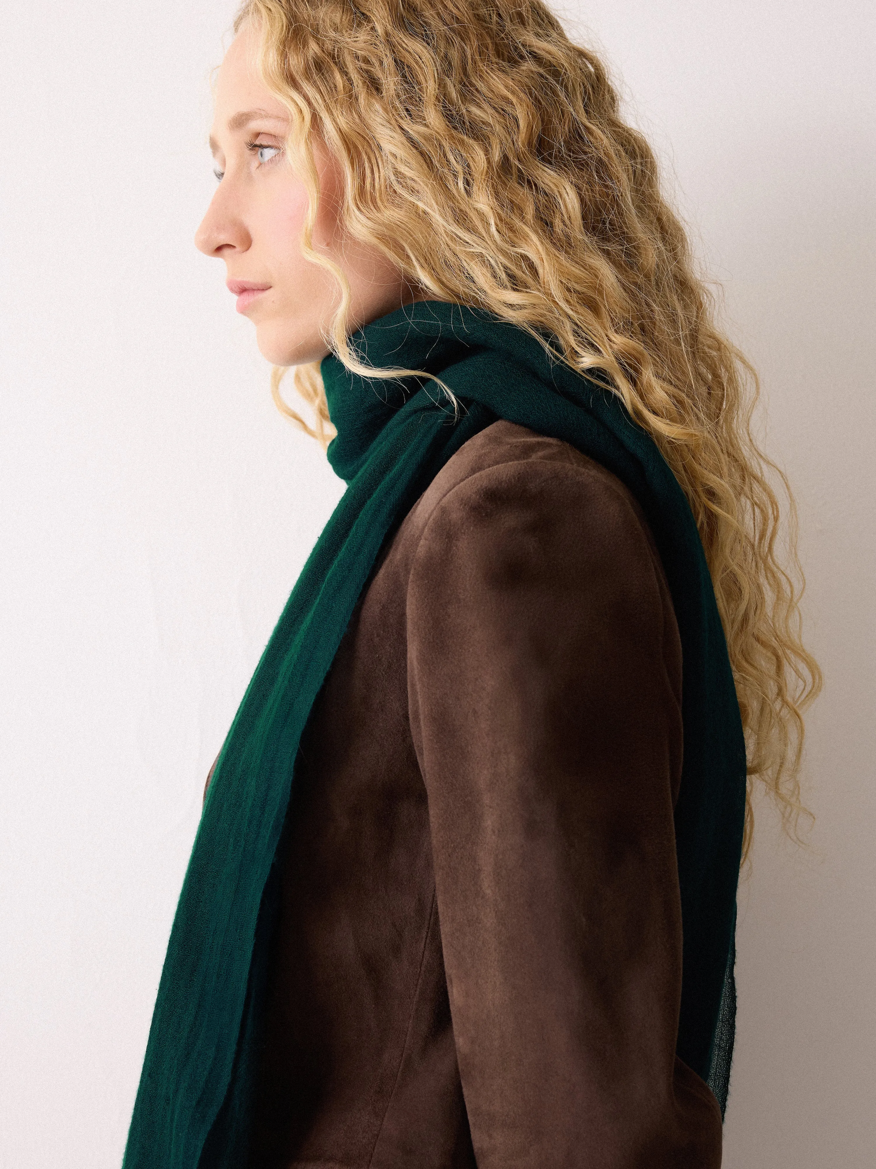 Pure Cashmere Gauze Scarf | Green sold by Jigsaw product image thumbnail 2