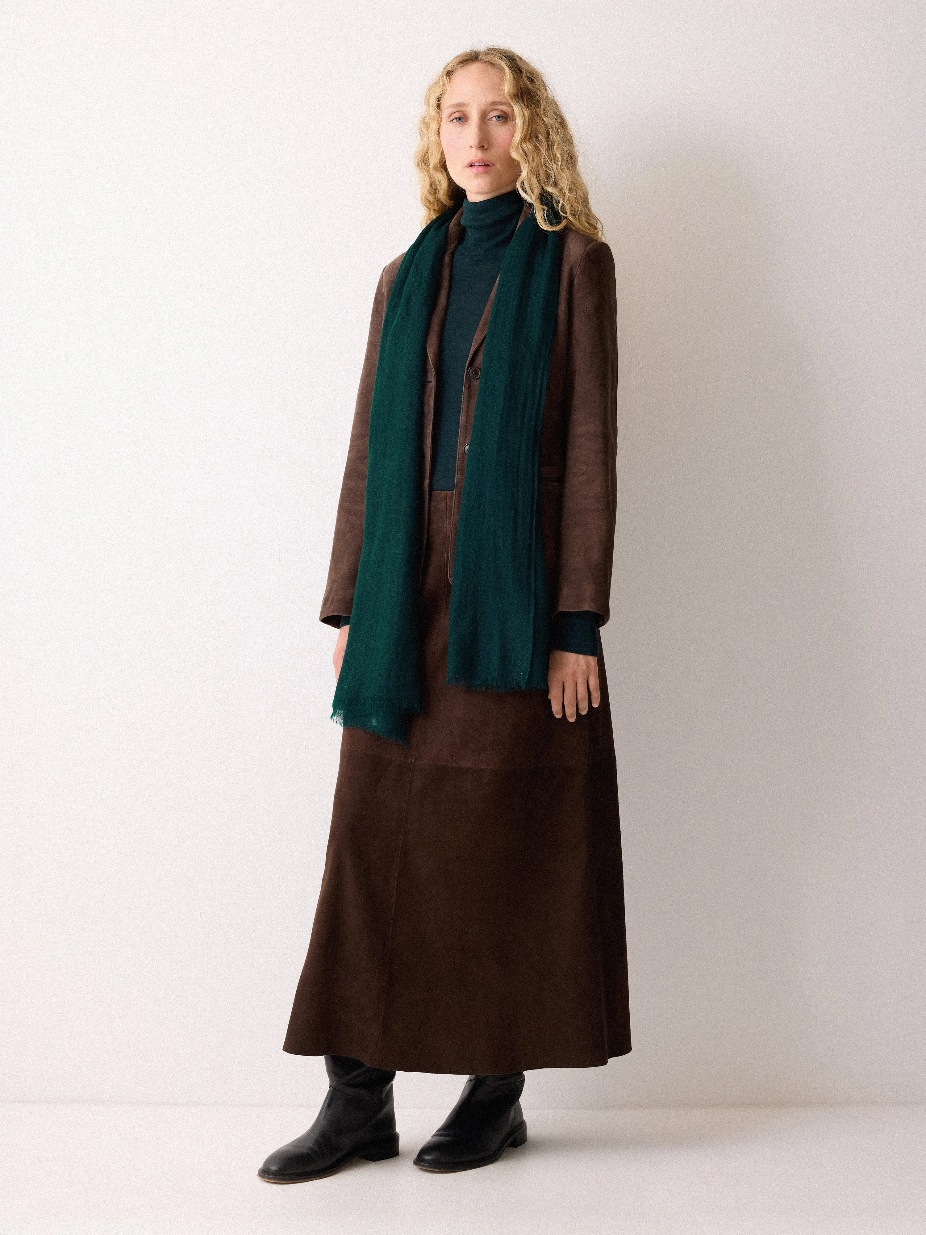 Pure Cashmere Gauze Scarf | Green sold by Jigsaw