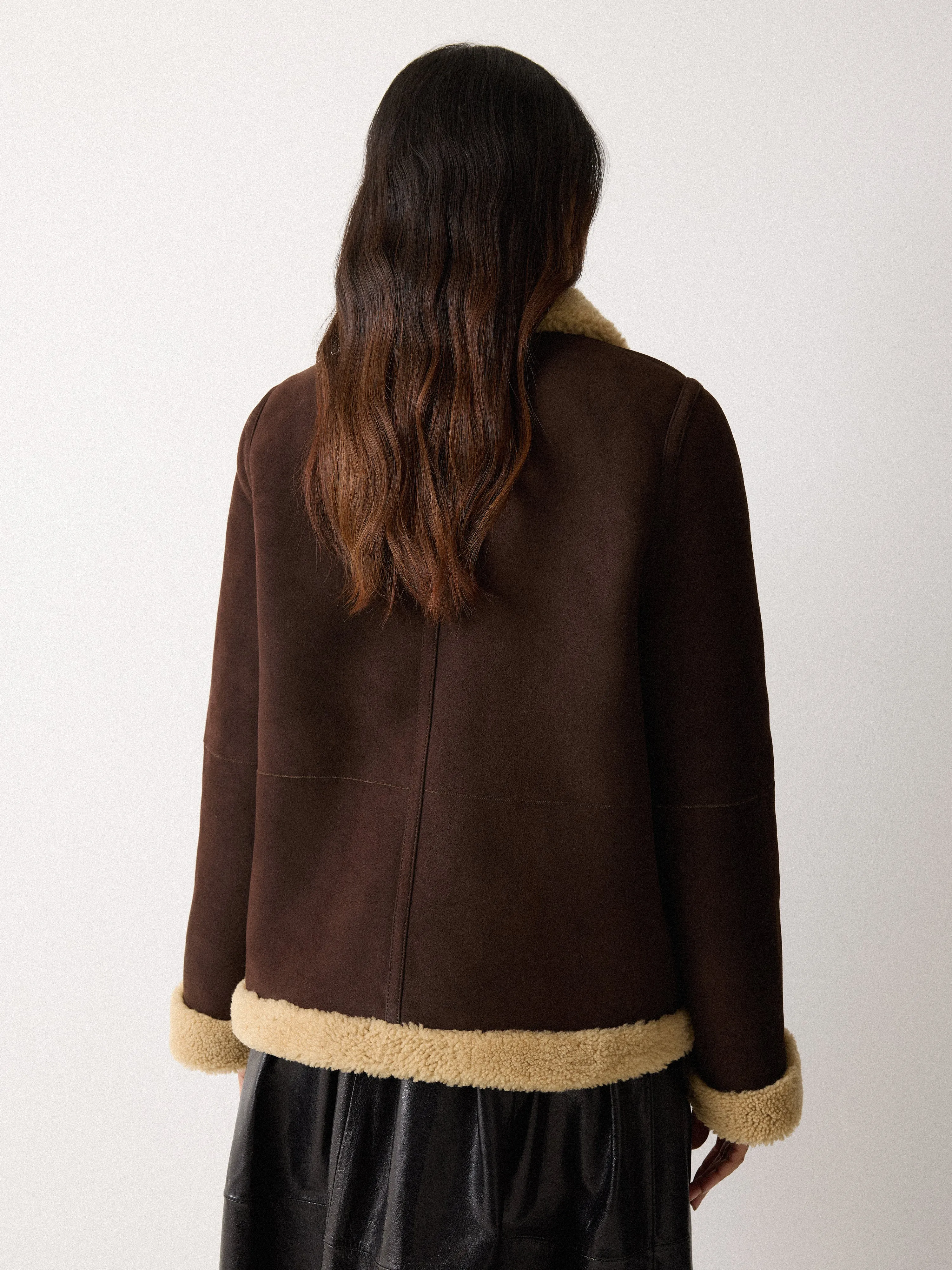 Italian Merino Shearling Coat | Brown sold by Jigsaw product image thumbnail 3