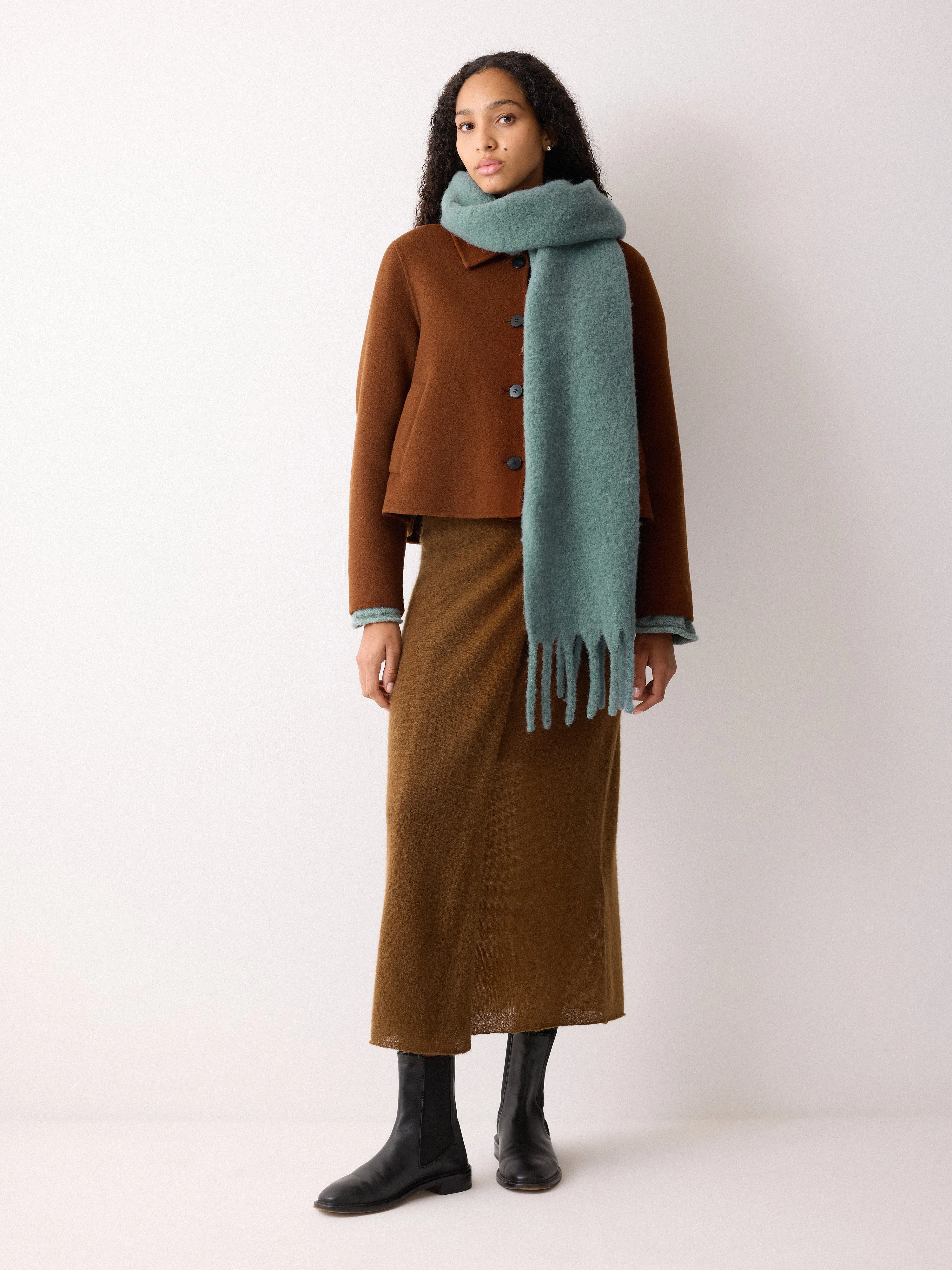 Alpaca Blend Scarf | Blue sold by Jigsaw product image thumbnail 2