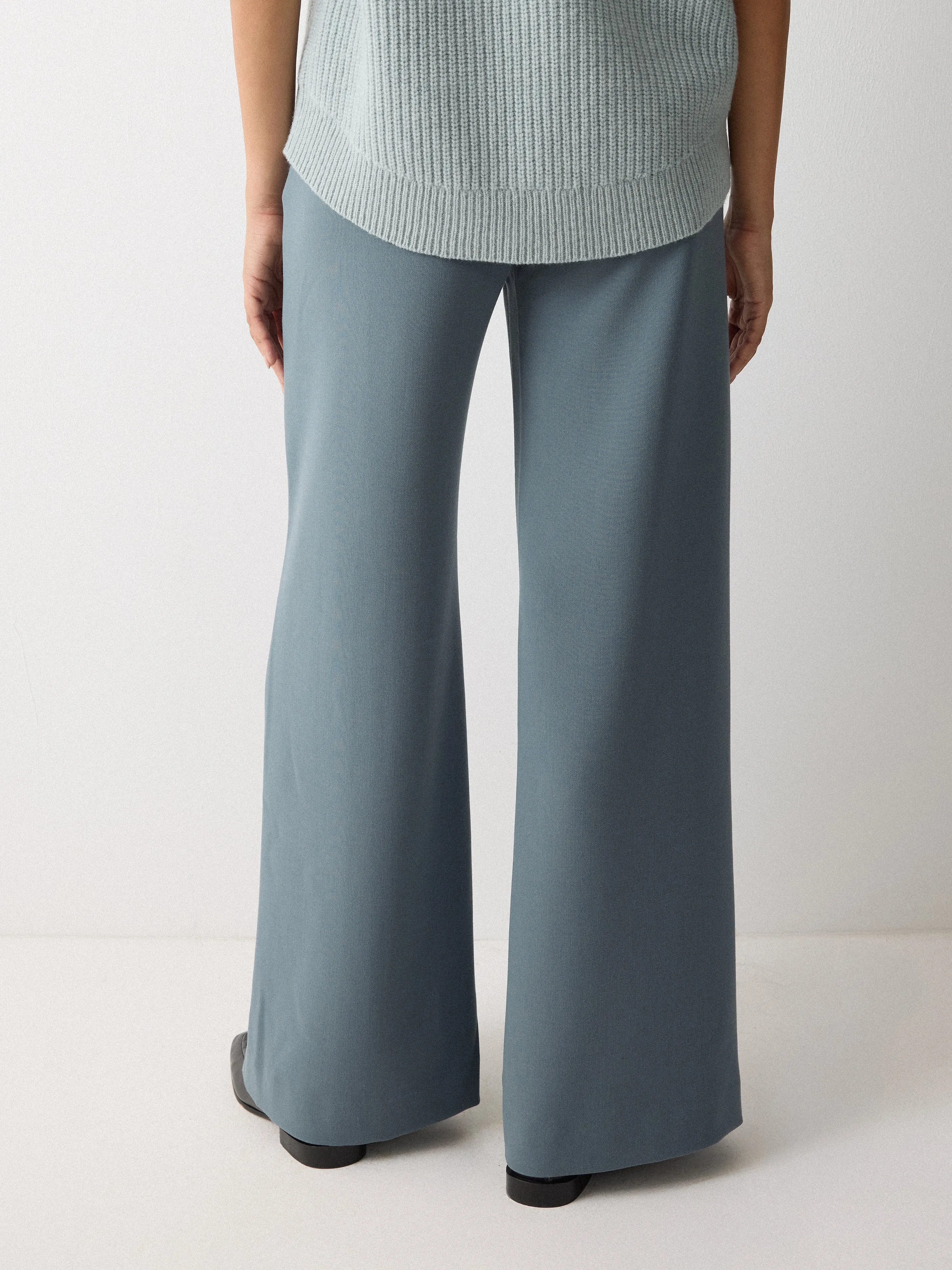 Modern Crepe Wide Leg Trouser | Blue sold by Jigsaw product image thumbnail 4