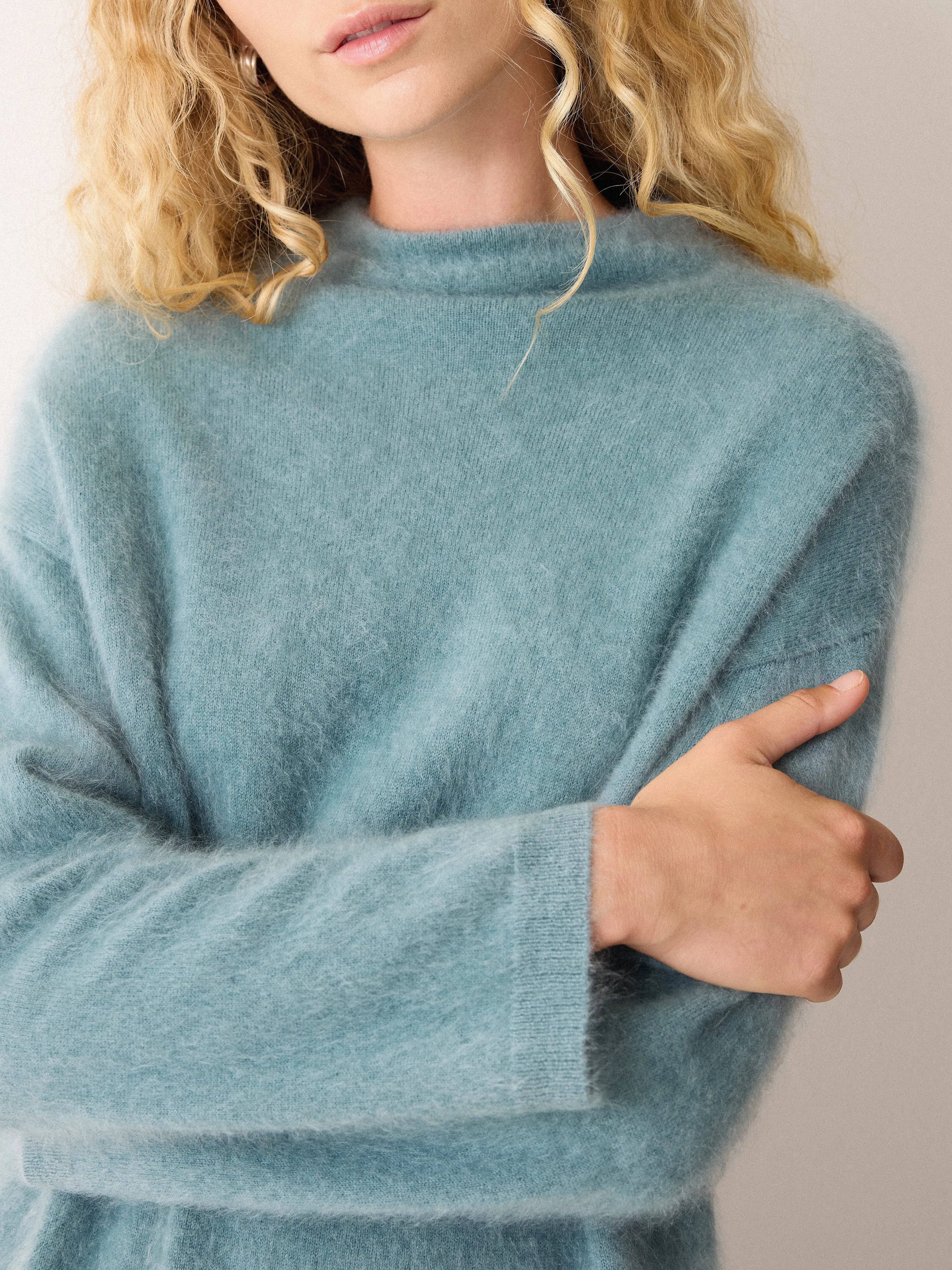 Halo Cashmere Oversized Jumper | Blue sold by Jigsaw product image thumbnail 3