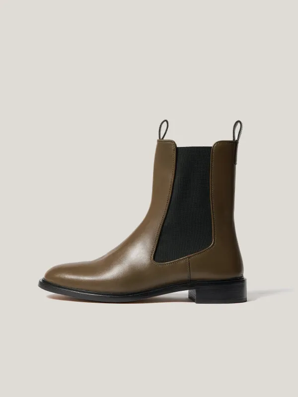 Pembridge Leather Chelsea Boot | Khaki sold by Jigsaw