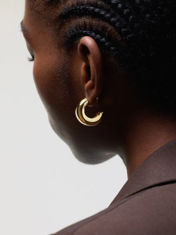 Chunky Hoop Earring | Gold sold by Jigsaw