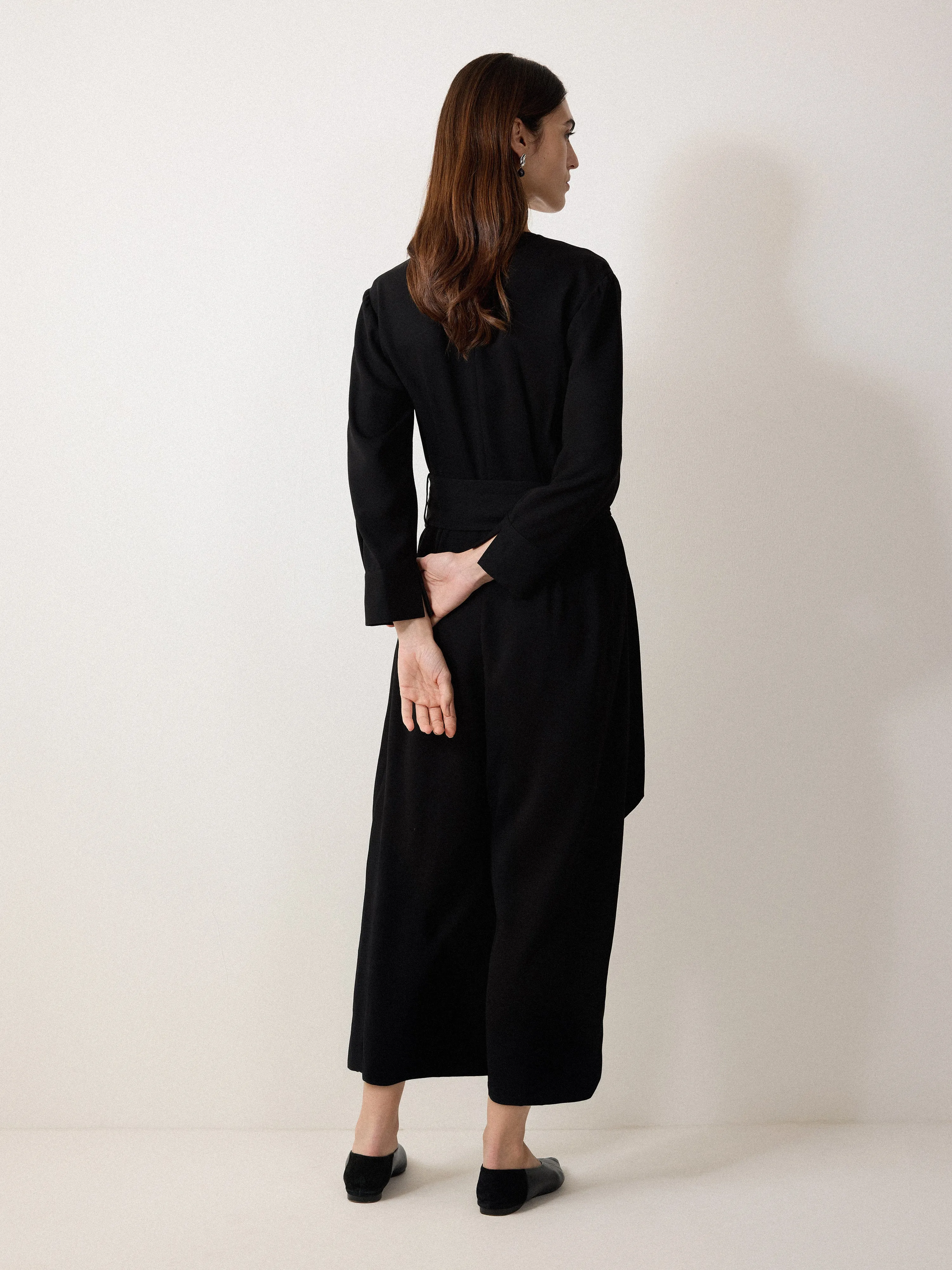 Crepe Wrap Front Jumpsuit | Black sold by Jigsaw product image thumbnail 5