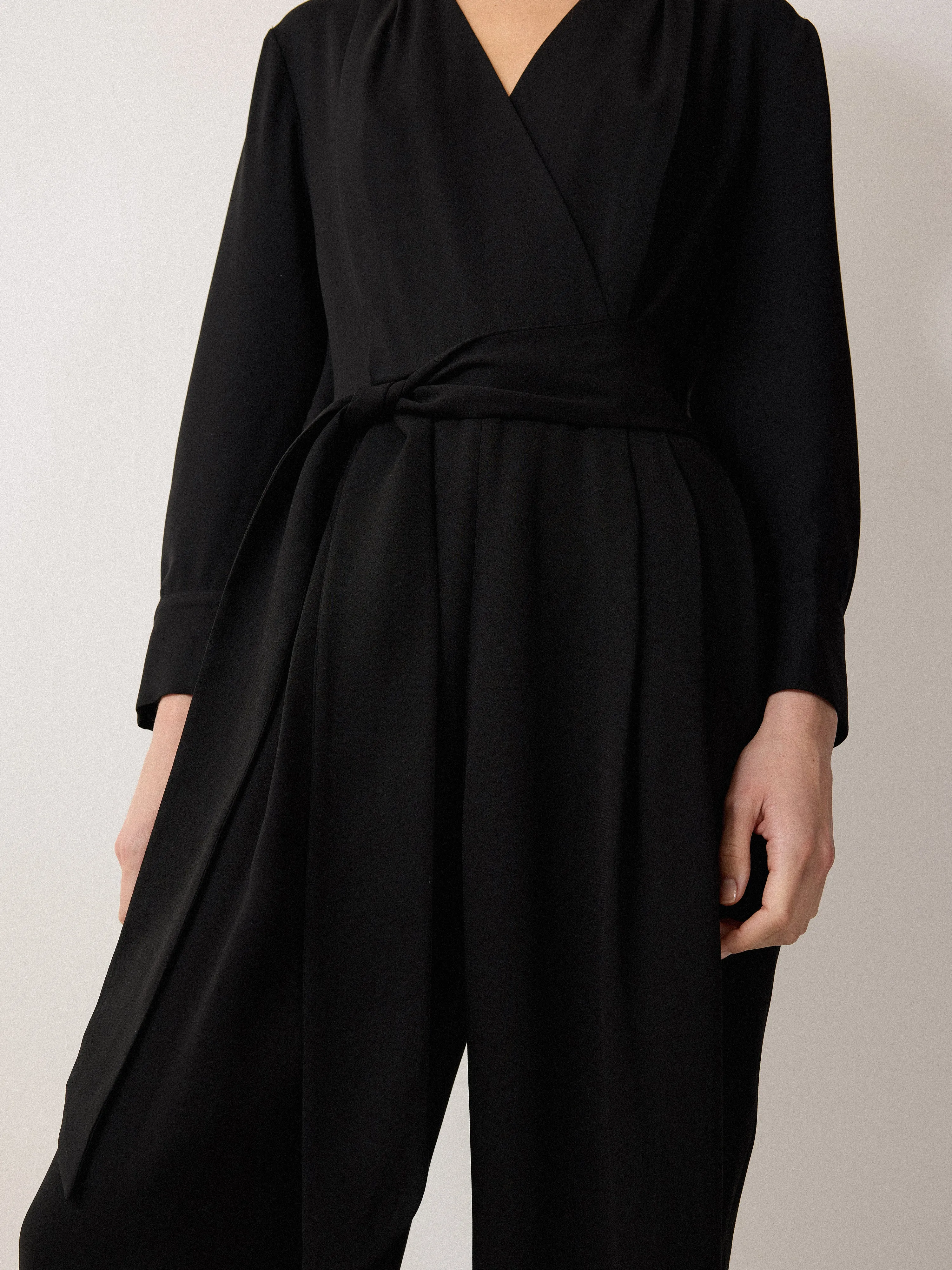 Crepe Wrap Front Jumpsuit | Black sold by Jigsaw product image thumbnail 3