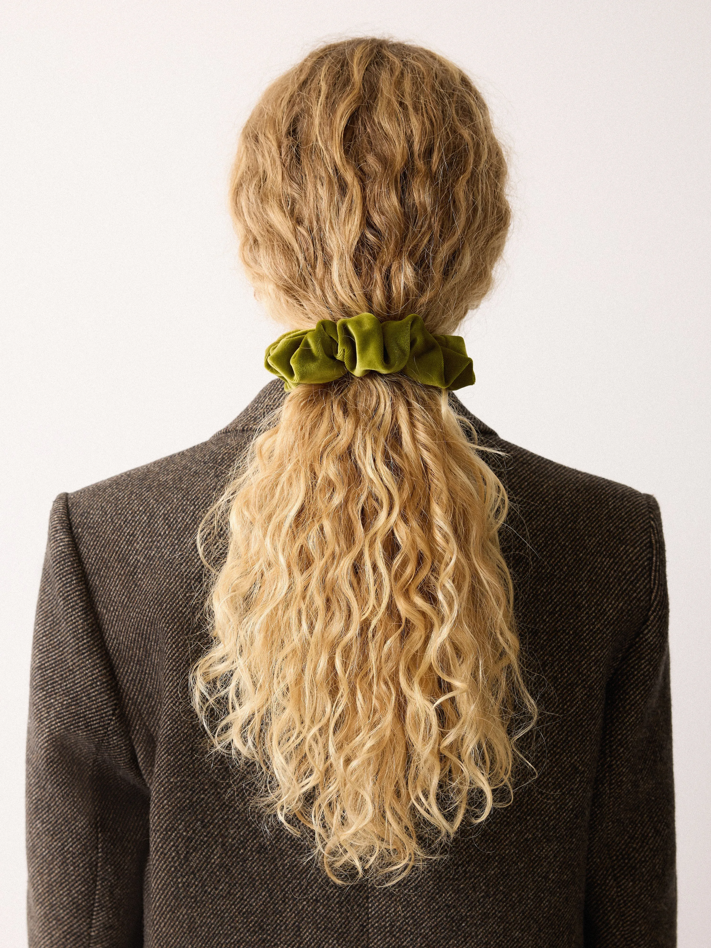 Velvet Scrunchie | Light Green sold by Jigsaw