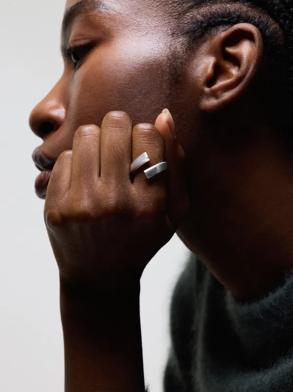 Twisted Block Ring | Silver sold by Jigsaw