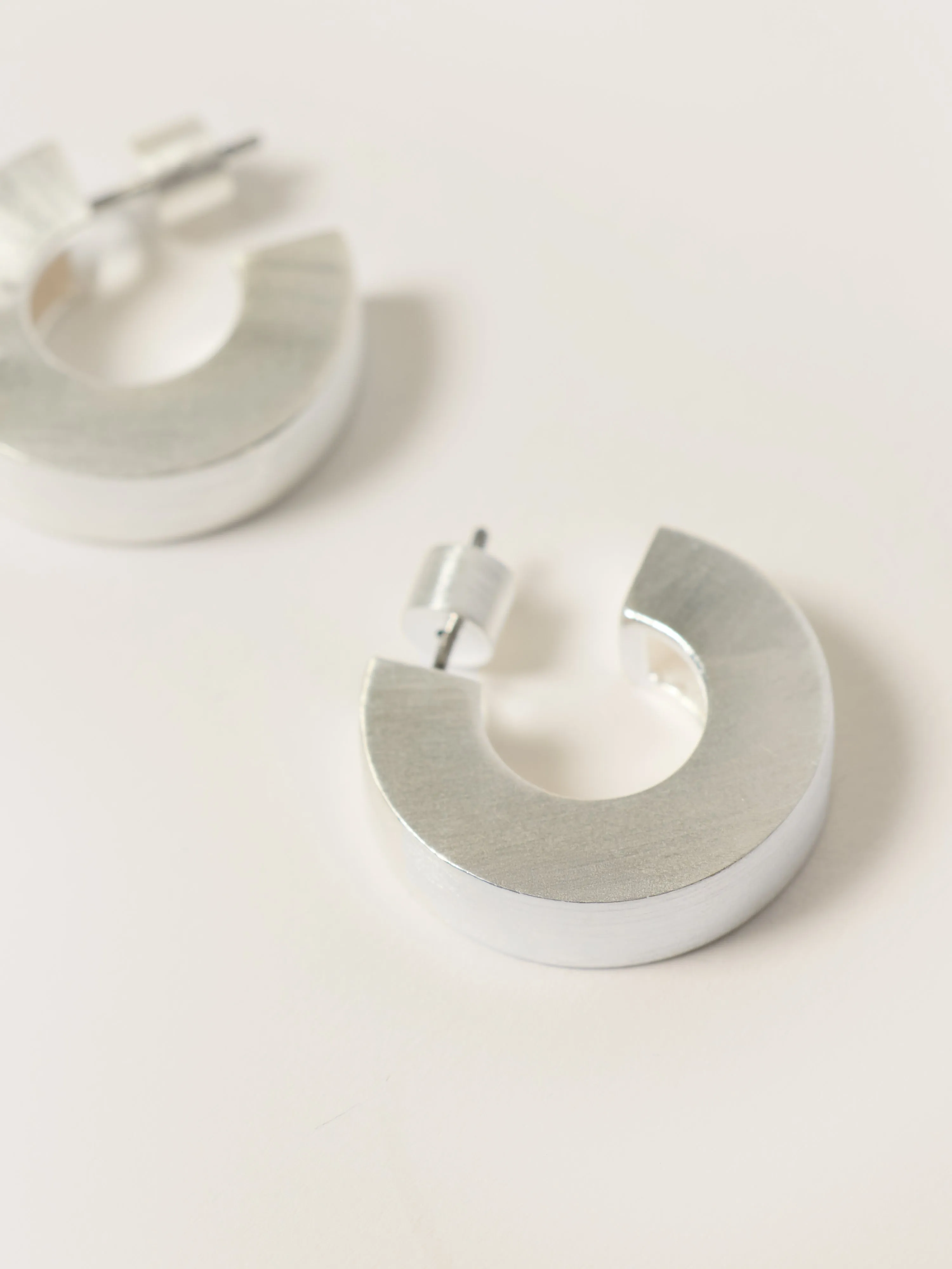 Chubby Block Hoop Earring | Silver sold by Jigsaw product image thumbnail 4