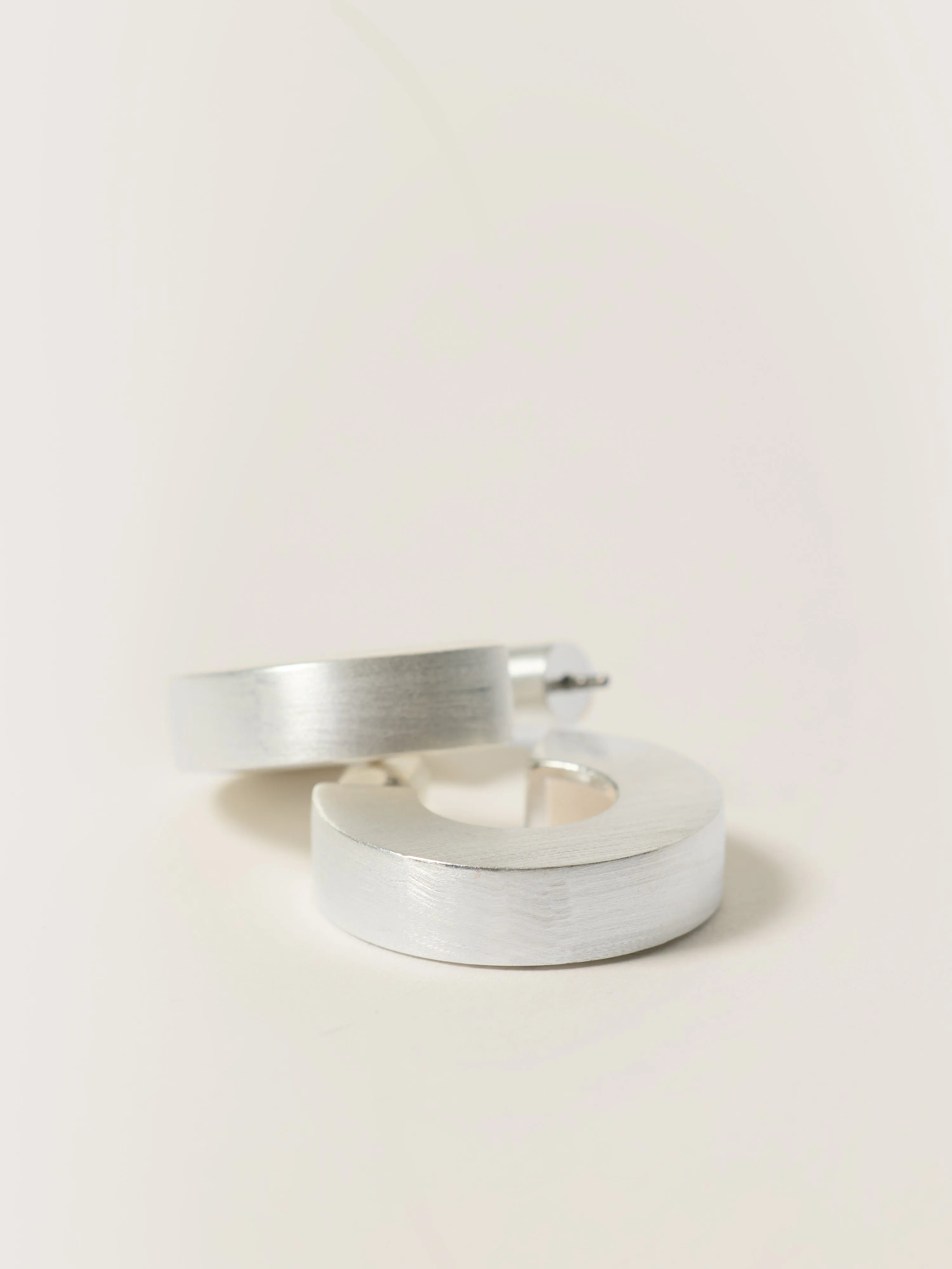 Chubby Block Hoop Earring | Silver sold by Jigsaw product image thumbnail 5