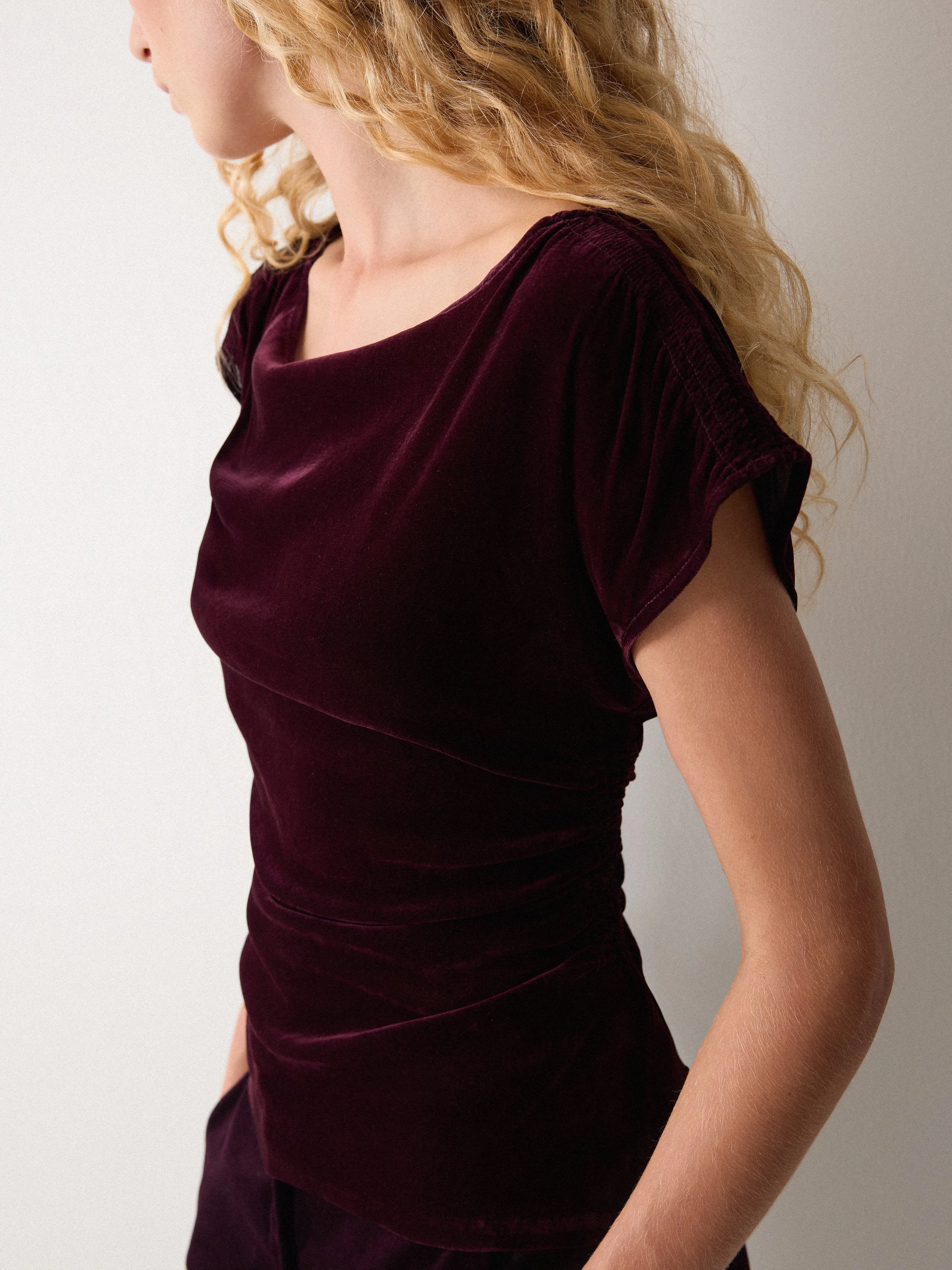 Velvet Gathered Top | Purple sold by Jigsaw product image thumbnail 2