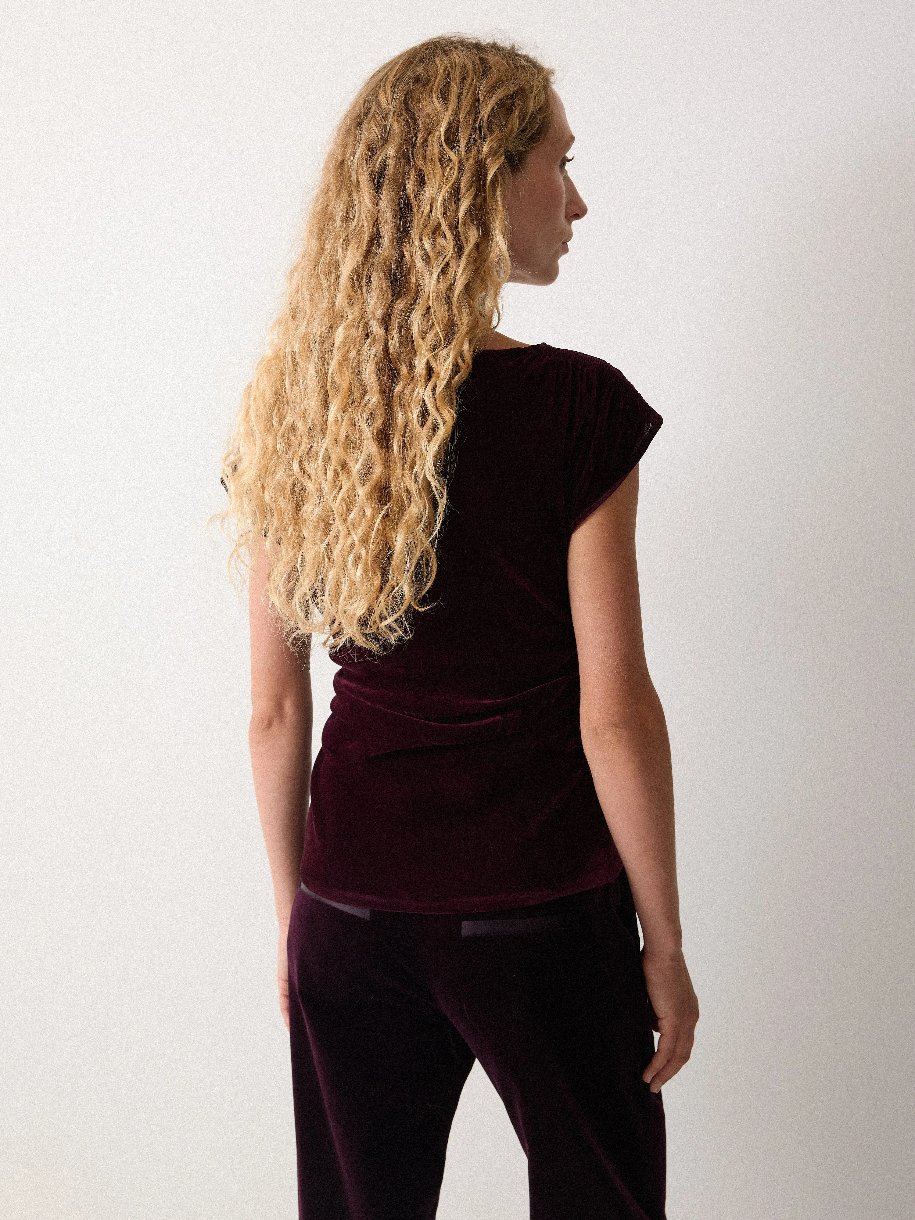 Velvet Gathered Top | Purple sold by Jigsaw product image thumbnail 4