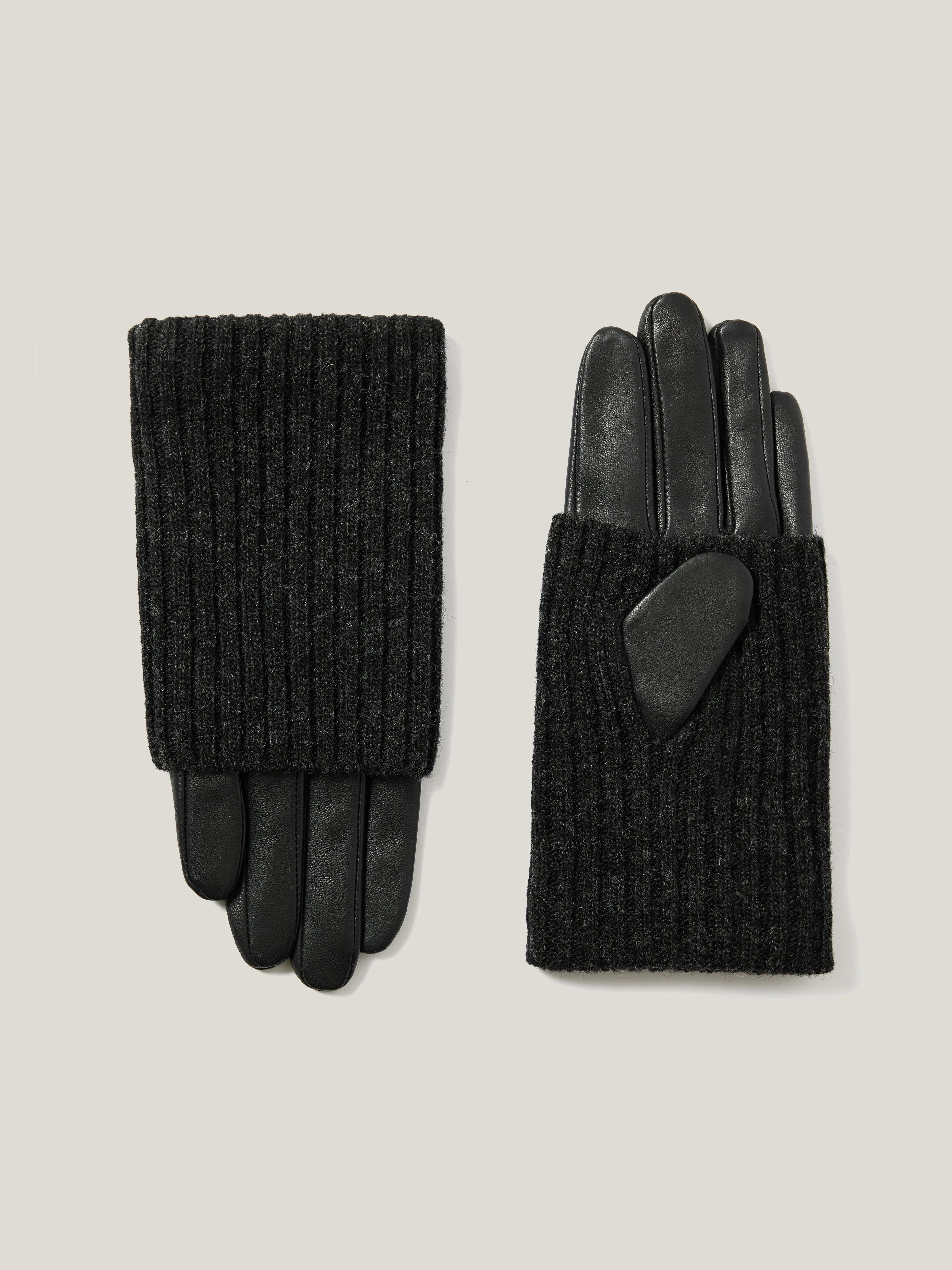 Knitted Leather Glove | Black sold by Jigsaw product image thumbnail 3