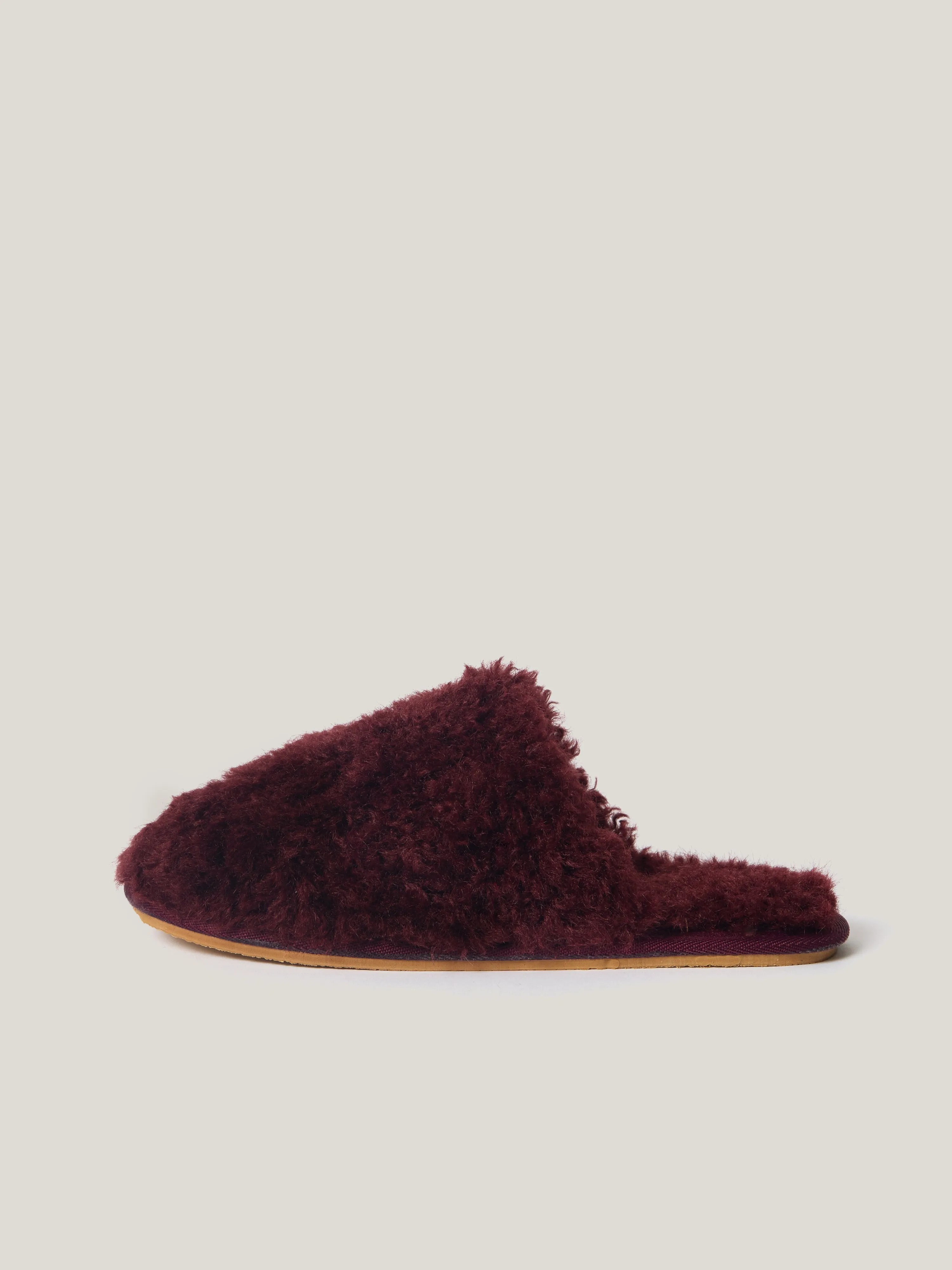 Faux Shearling Slippers | Burgundy sold by Jigsaw product image thumbnail 2