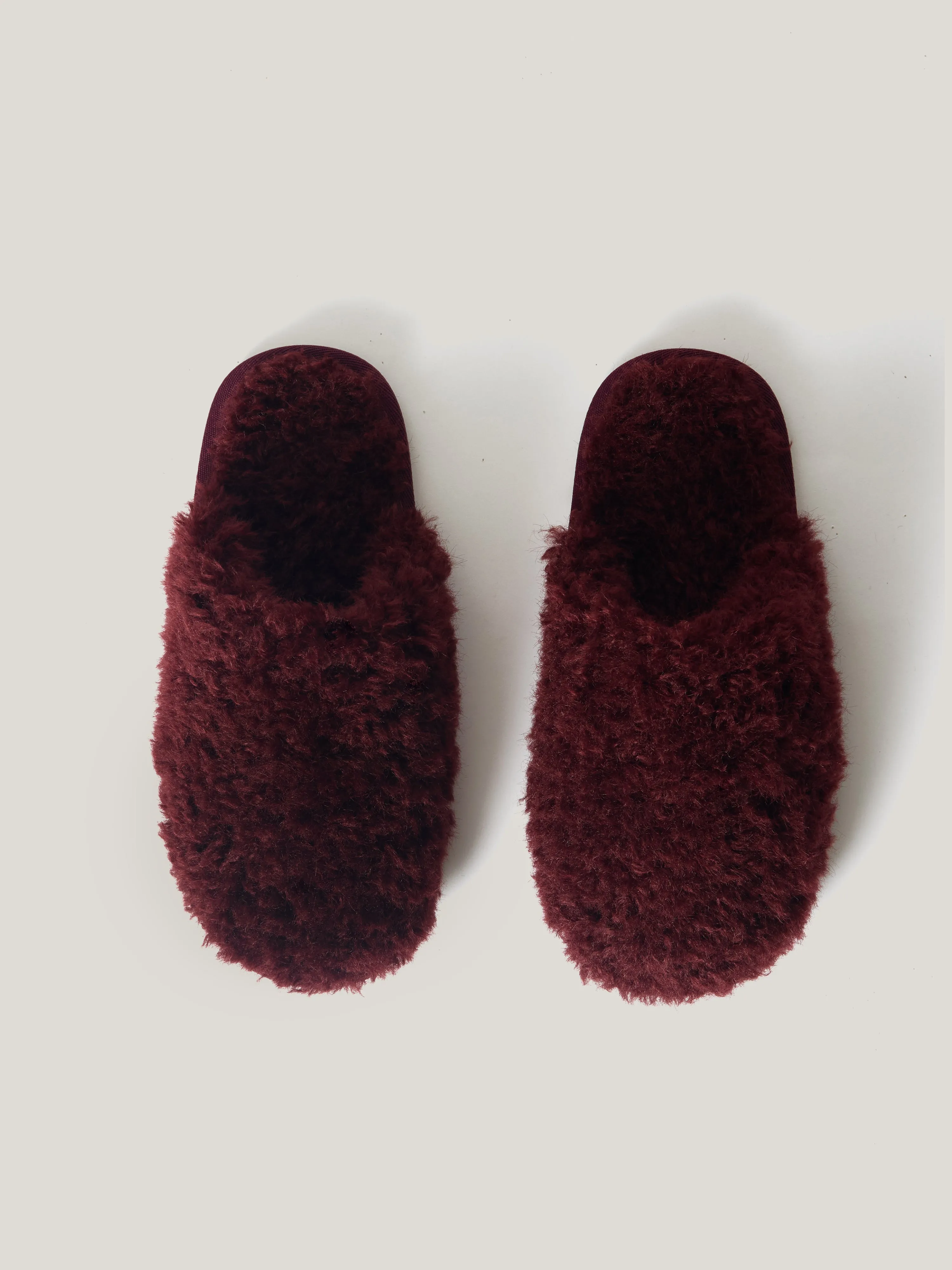 Faux Shearling Slippers | Burgundy sold by Jigsaw product image thumbnail 3
