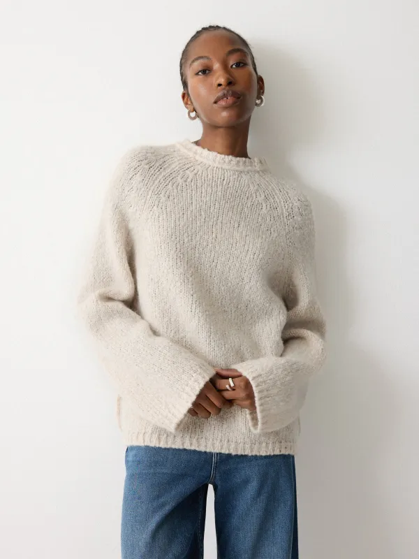 Soft Boucle Jumper | Cream sold by Jigsaw