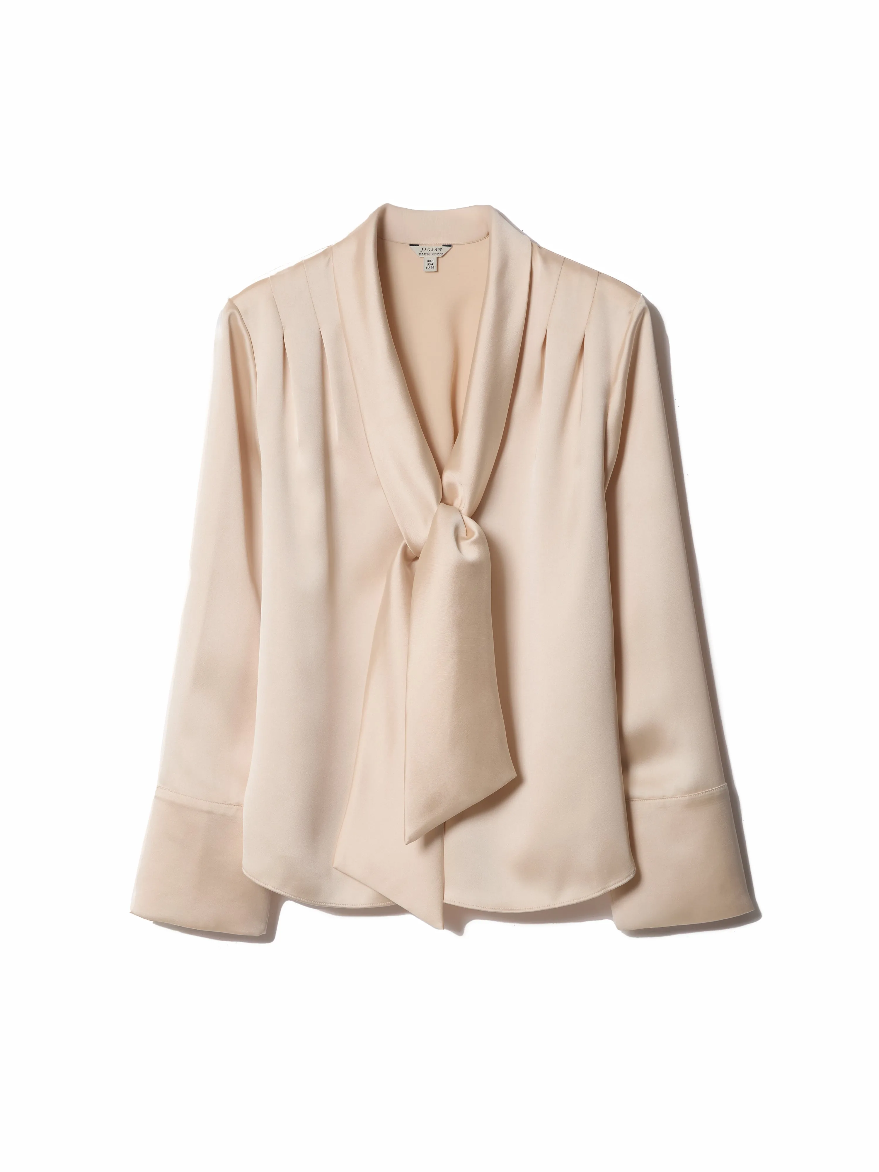 Satin Drape Neckline Blouse | Cream sold by Jigsaw product image thumbnail 5