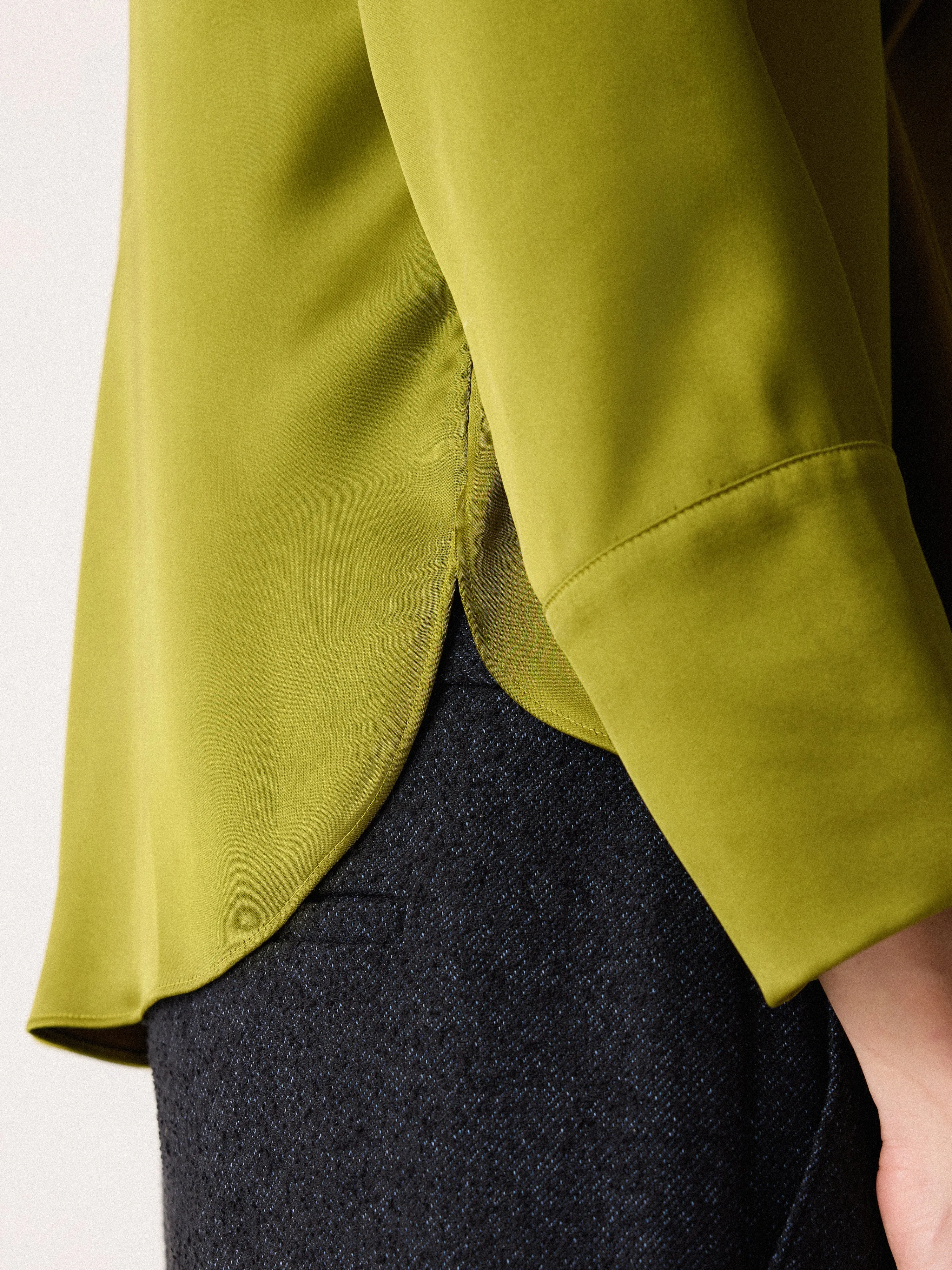 Satin Drape Neckline Blouse | Green sold by Jigsaw product image thumbnail 4