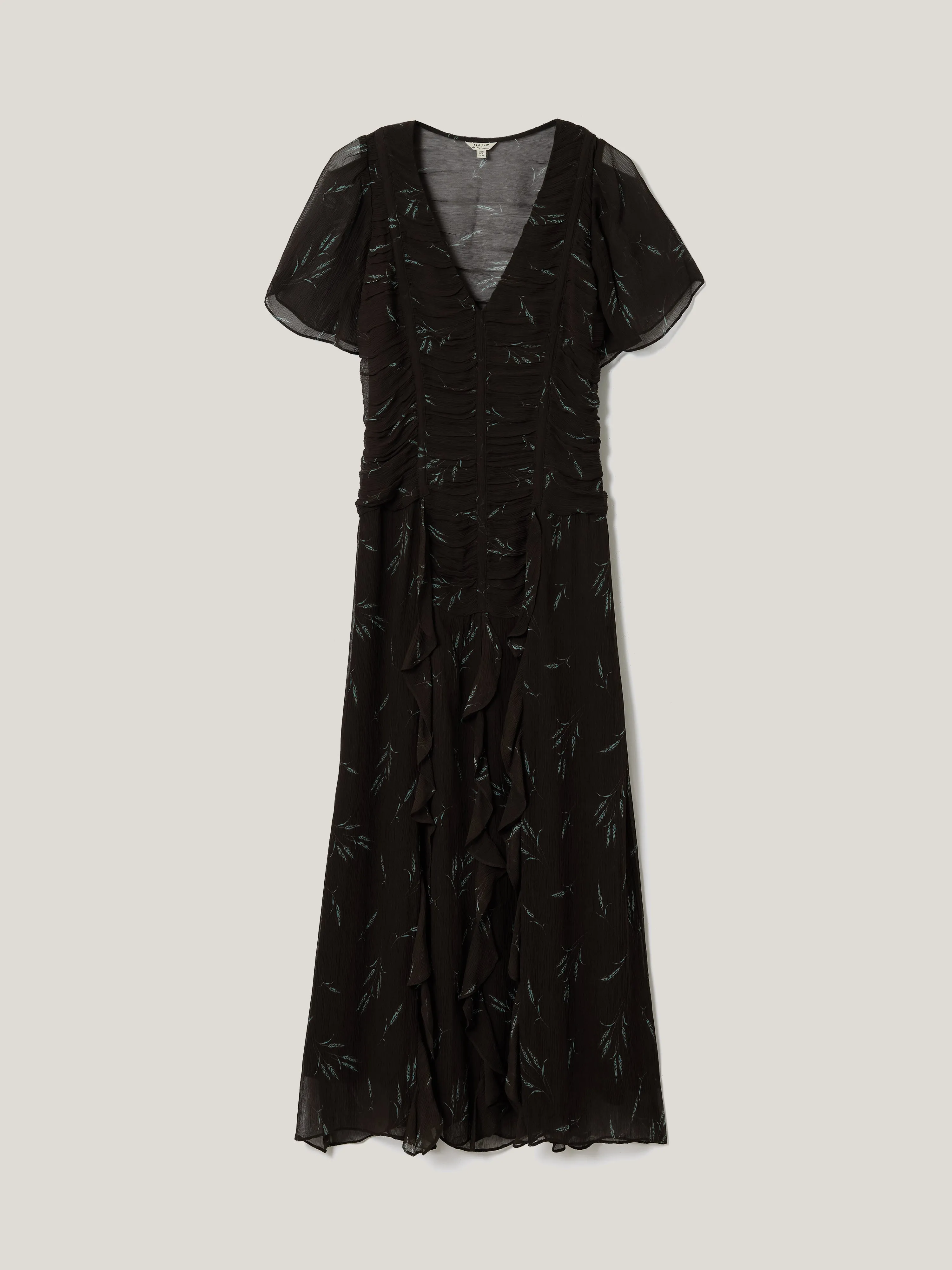 Wheat Flower Ruched Bias Dress | Brown sold by Jigsaw product image thumbnail 5