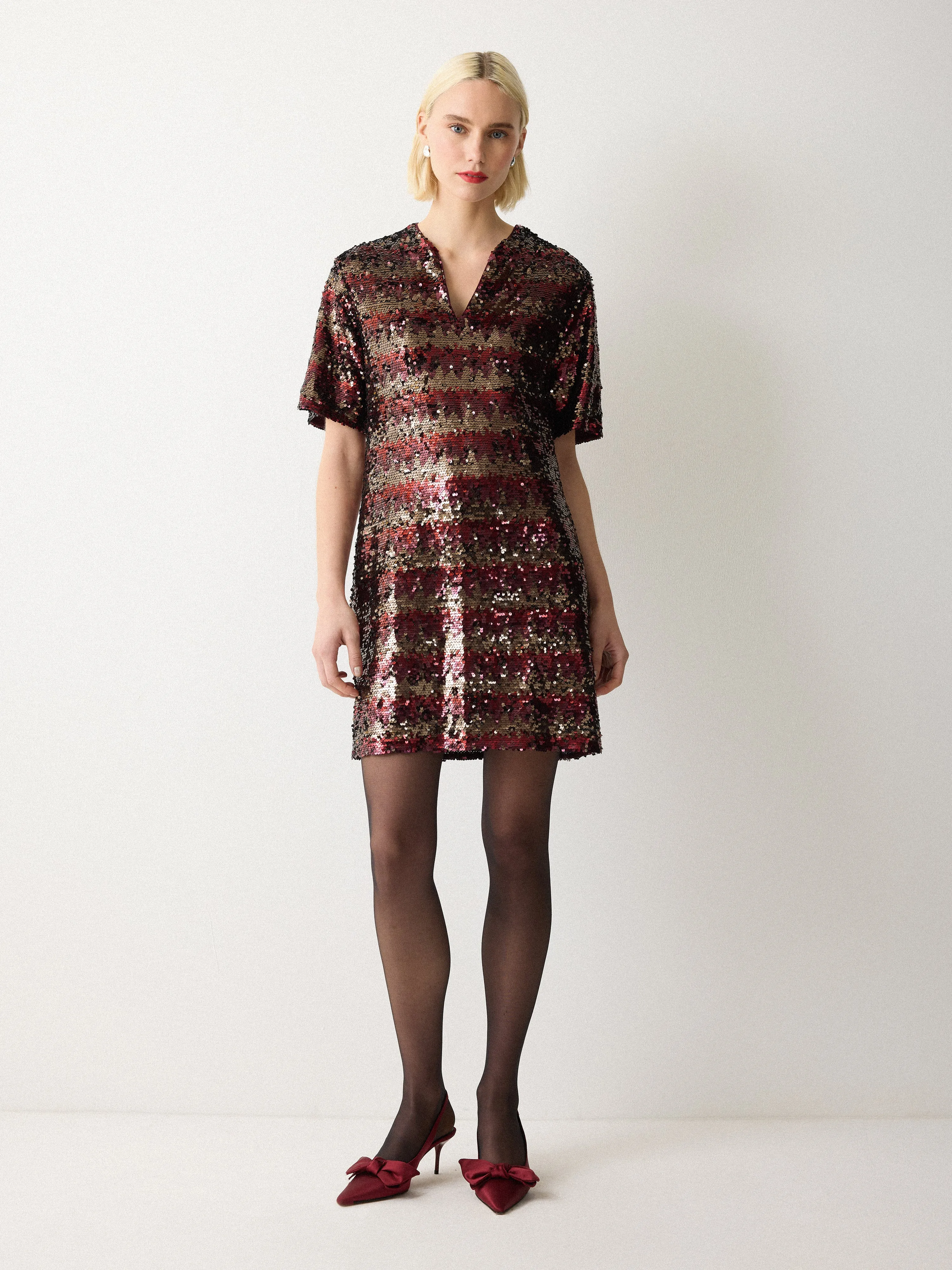 Stripe Sequin Mini Dress | Multi sold by Jigsaw