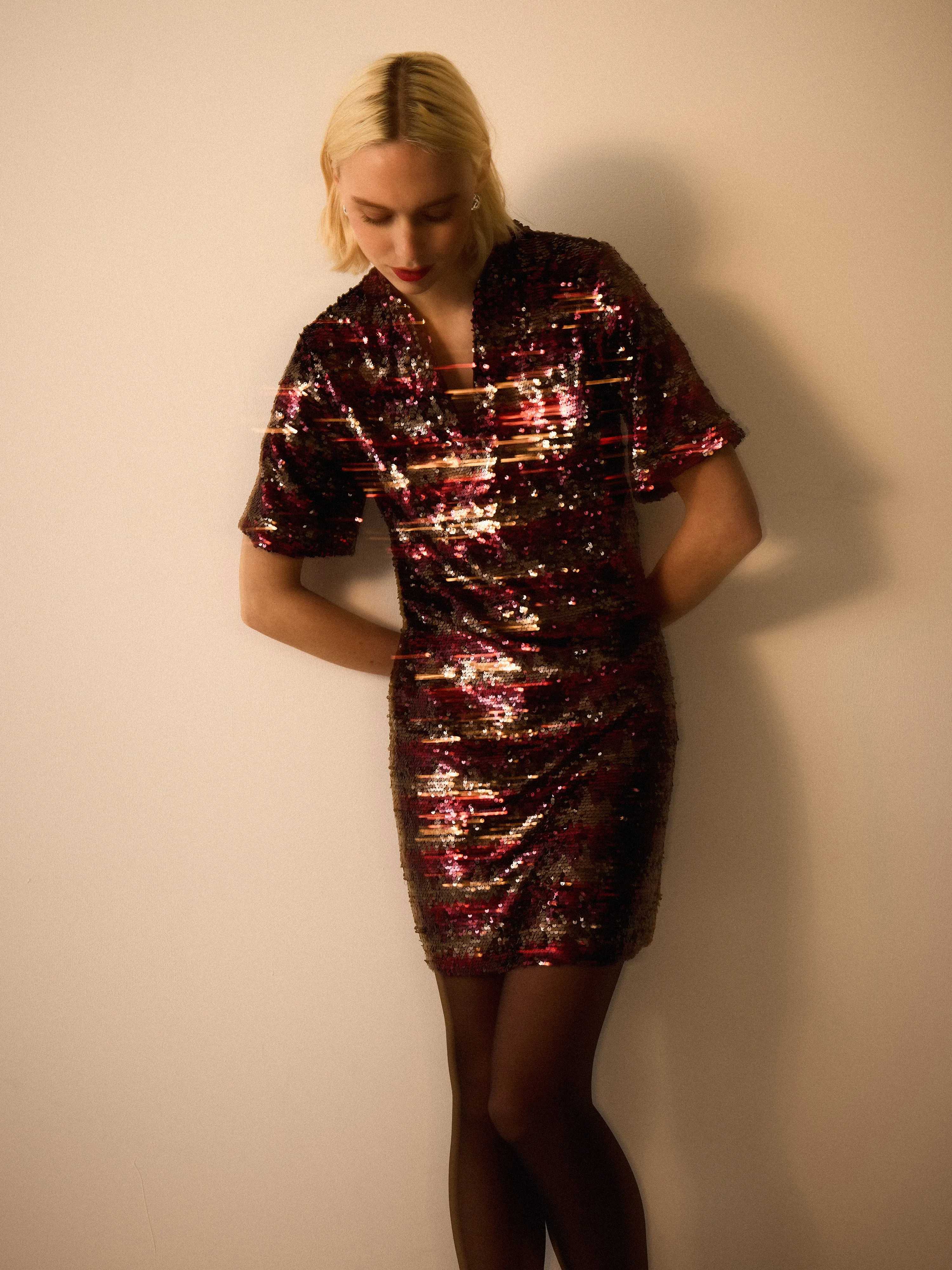 Stripe Sequin Mini Dress | Multi sold by Jigsaw product image thumbnail 2