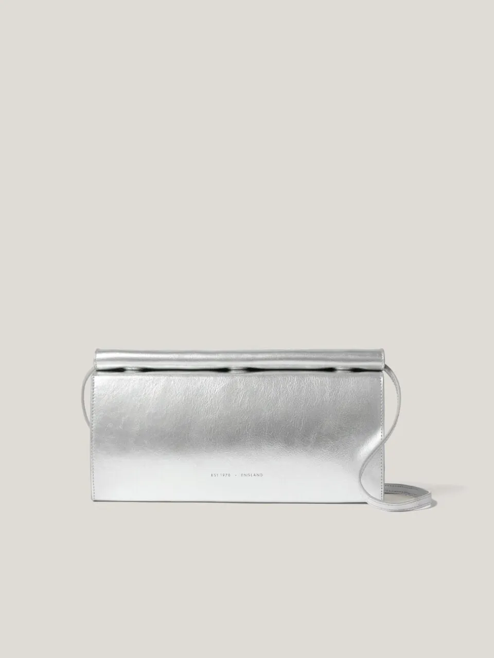 Fold Over Clutch Bag | Silver sold by Jigsaw product image thumbnail 3