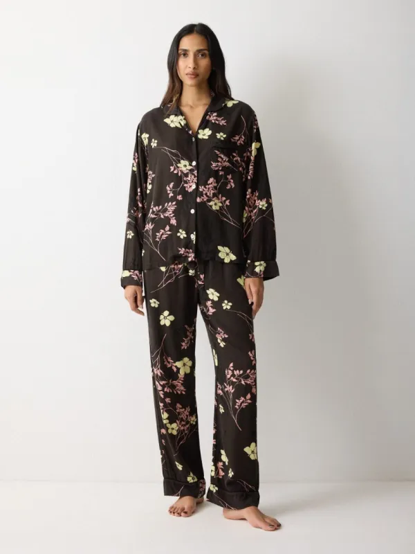 Chinoiserie Printed Pyjama | Chocolate sold by Jigsaw