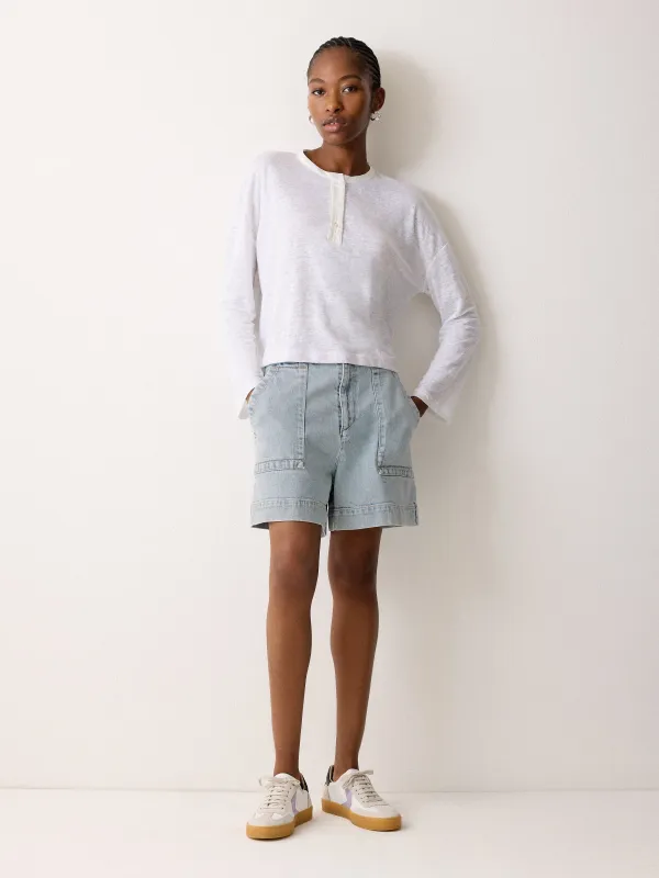 Denim Patch Pocket Short | Light Blue Wash sold by Jigsaw