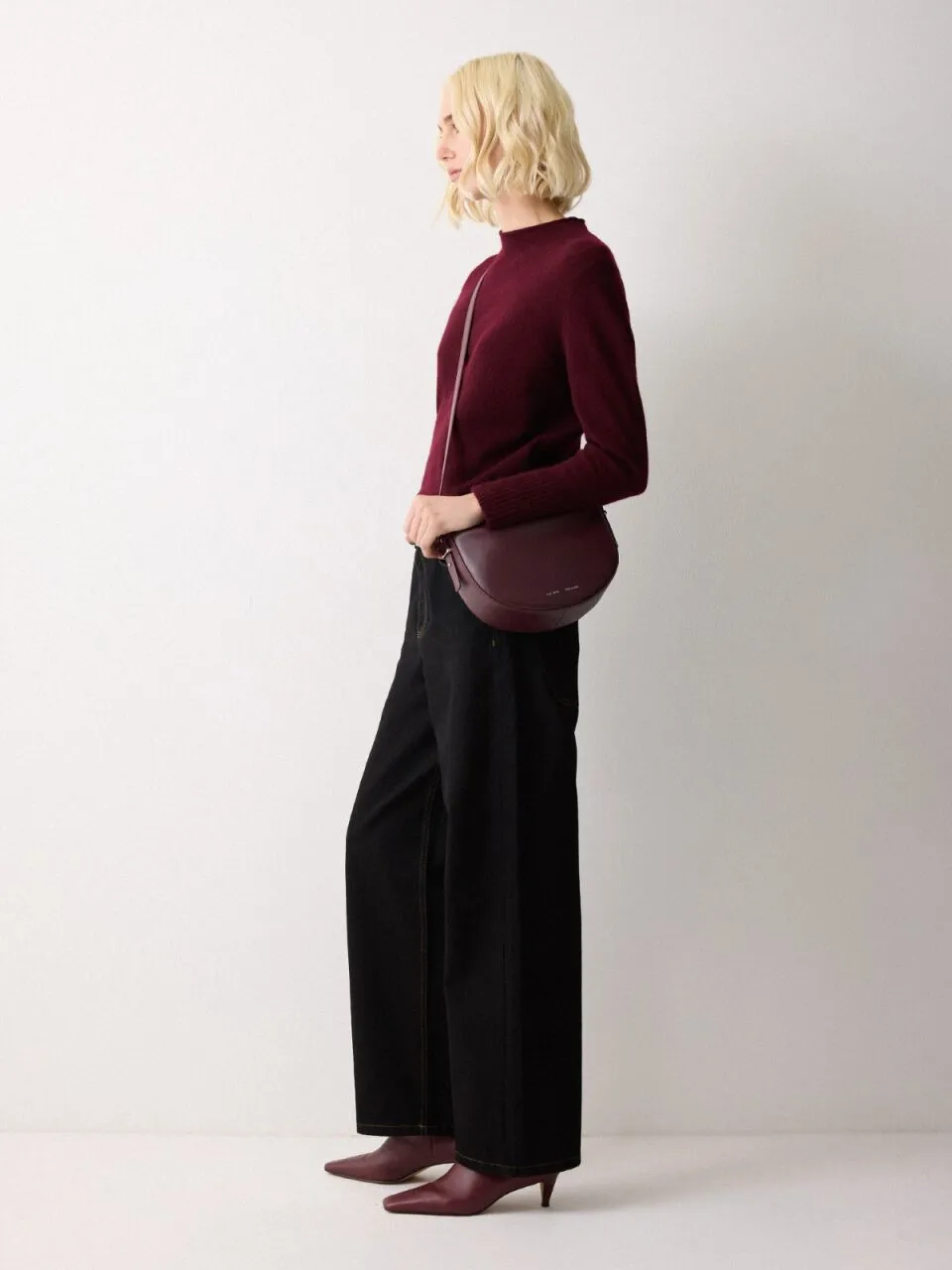 Sling Fold Over Bag | Burgundy sold by Jigsaw product image thumbnail 3