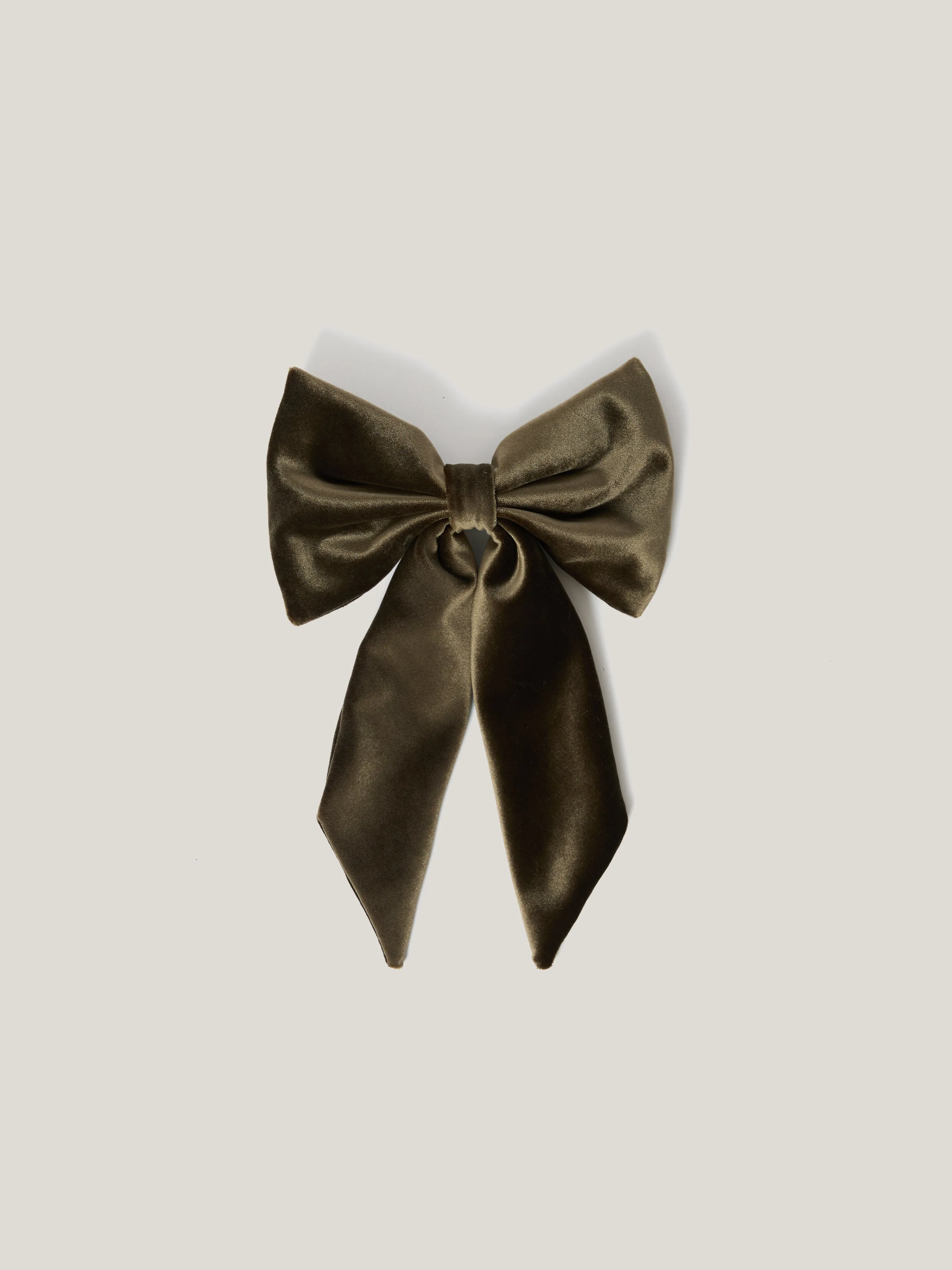 Velvet Hair Bow | Khaki sold by Jigsaw product image thumbnail 4