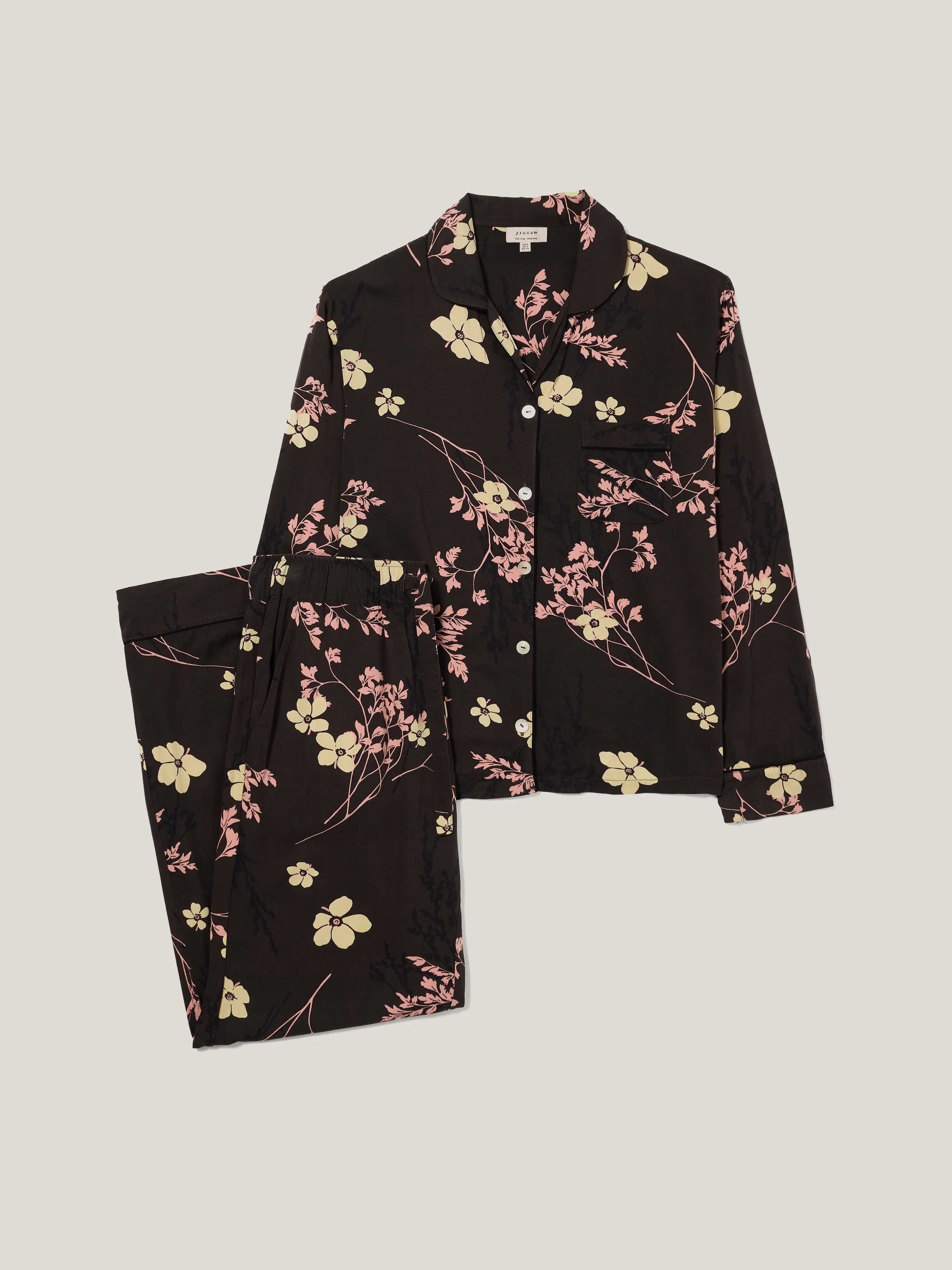 Chinoiserie Printed Pyjama | Chocolate sold by Jigsaw product image thumbnail 4