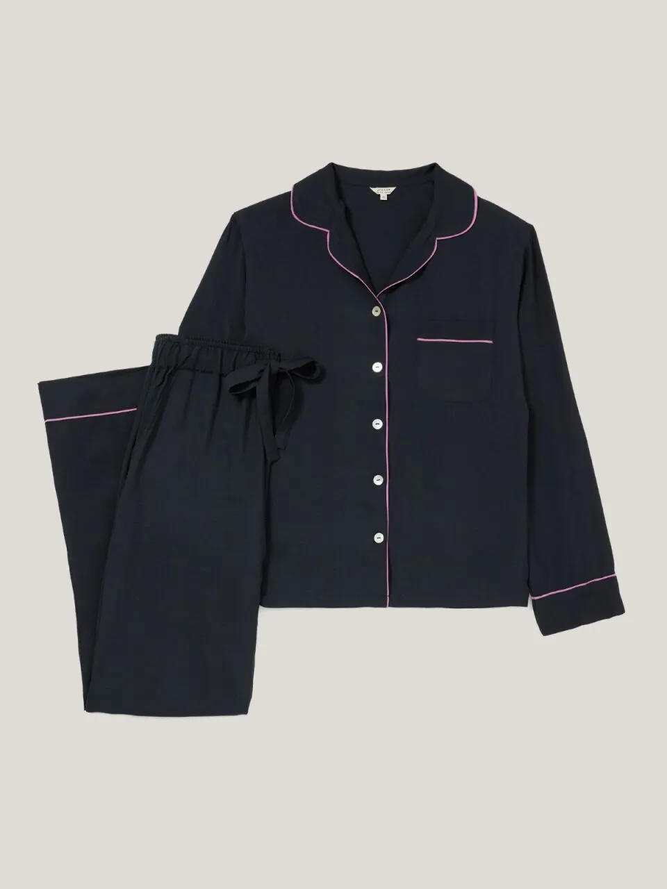 Piped Detail Relaxed Pyjamas | Navy sold by Jigsaw product image thumbnail 5