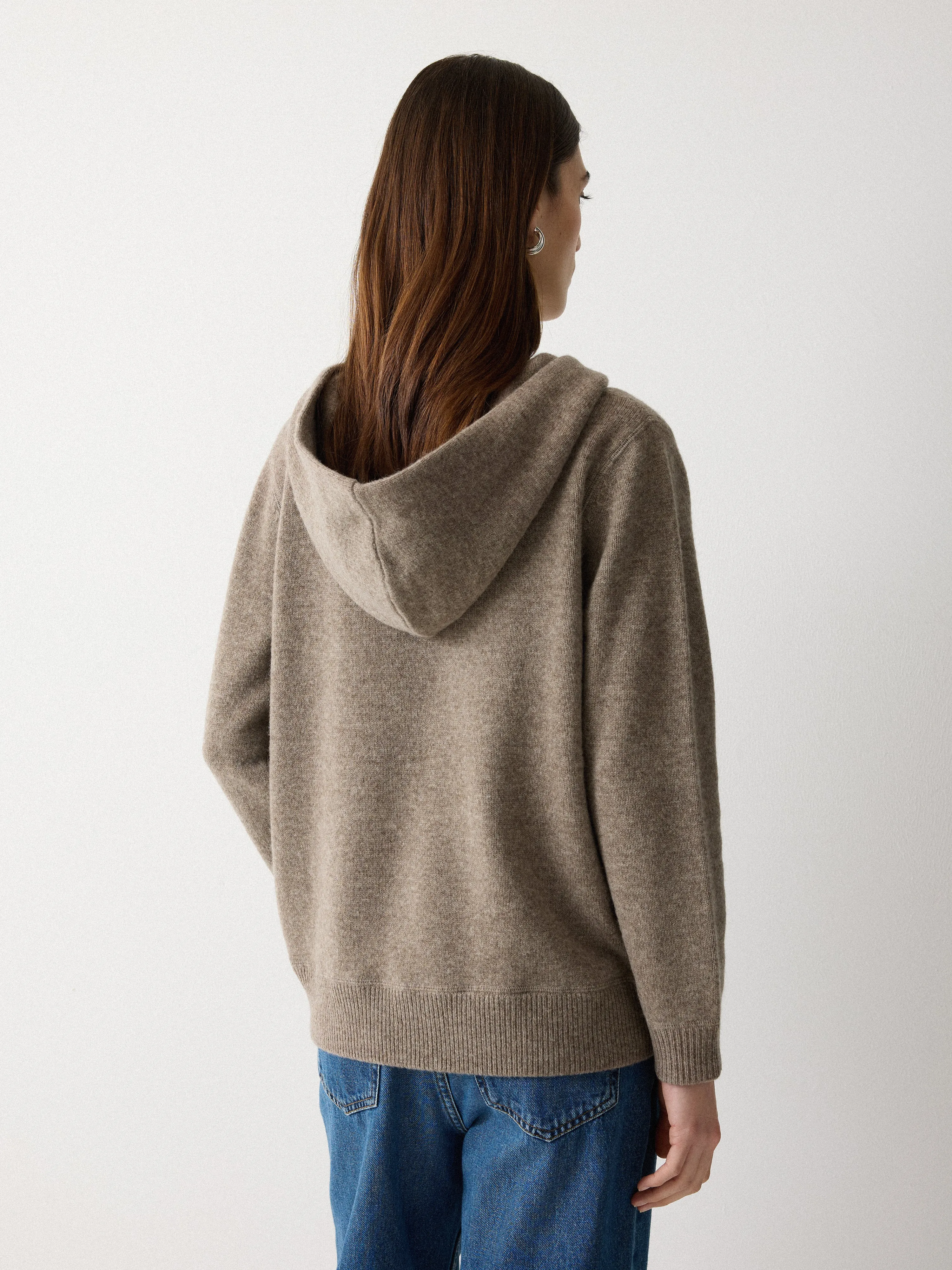 Wool Blend Hooded Jumper | Taupe sold by Jigsaw product image thumbnail 4