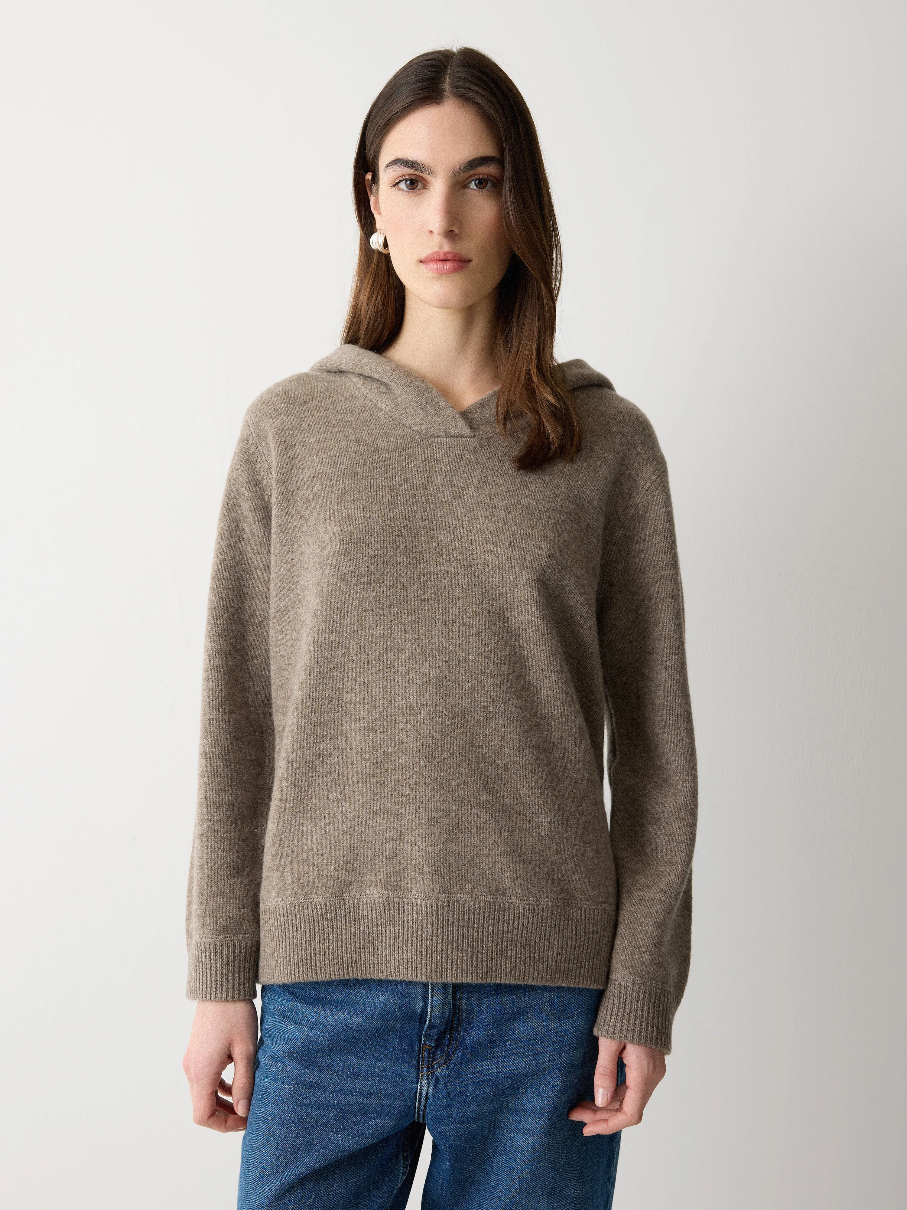 Wool Blend Hooded Jumper | Taupe sold by Jigsaw product image thumbnail 2