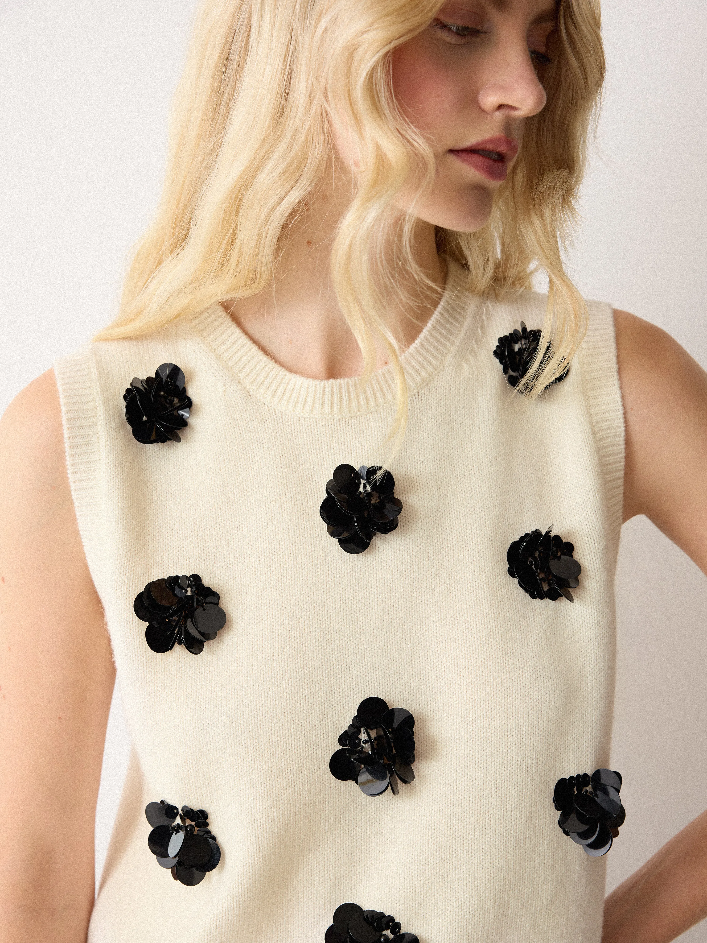 Merino Embellished Knitted Tank | Ivory sold by Jigsaw product image thumbnail 4