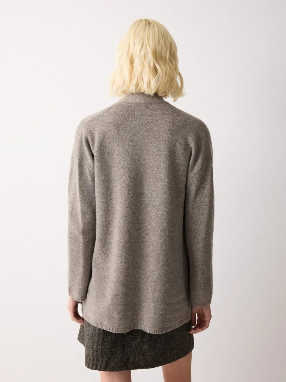 Wool Blend Relaxed Cardigan | Taupe sold by Jigsaw product image thumbnail 4