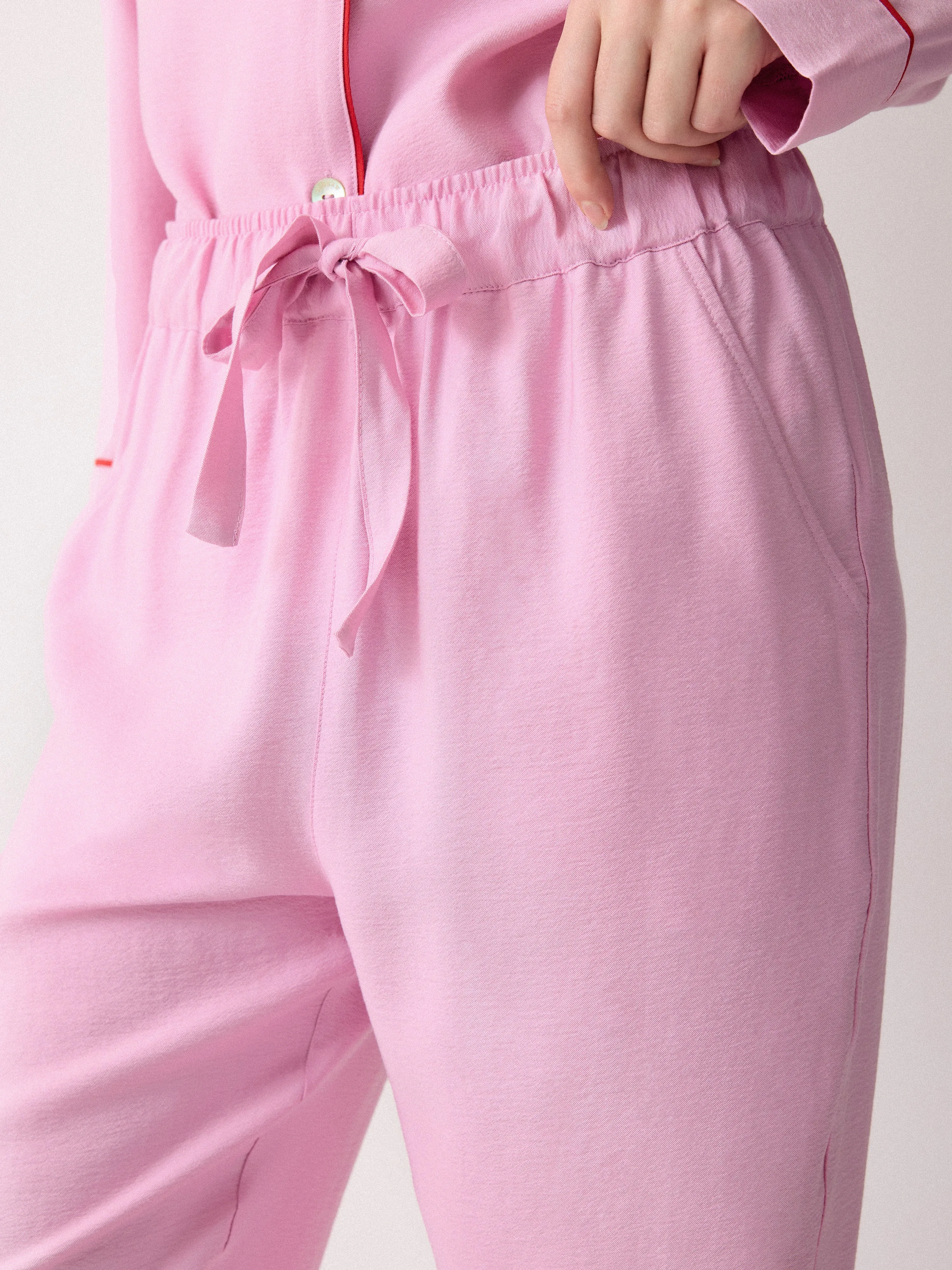 Piped Detail Relaxed Pyjamas | Pink sold by Jigsaw product image thumbnail 3