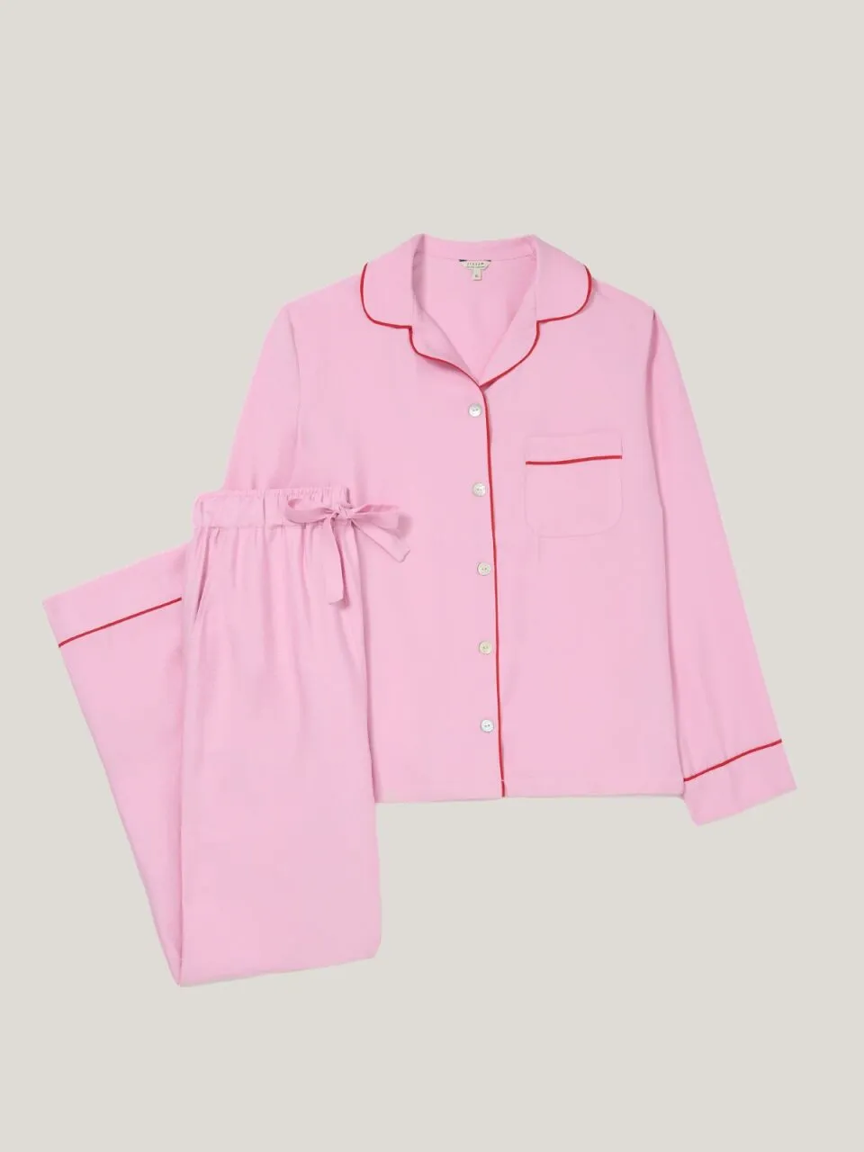 Piped Detail Relaxed Pyjamas | Pink sold by Jigsaw product image thumbnail 5