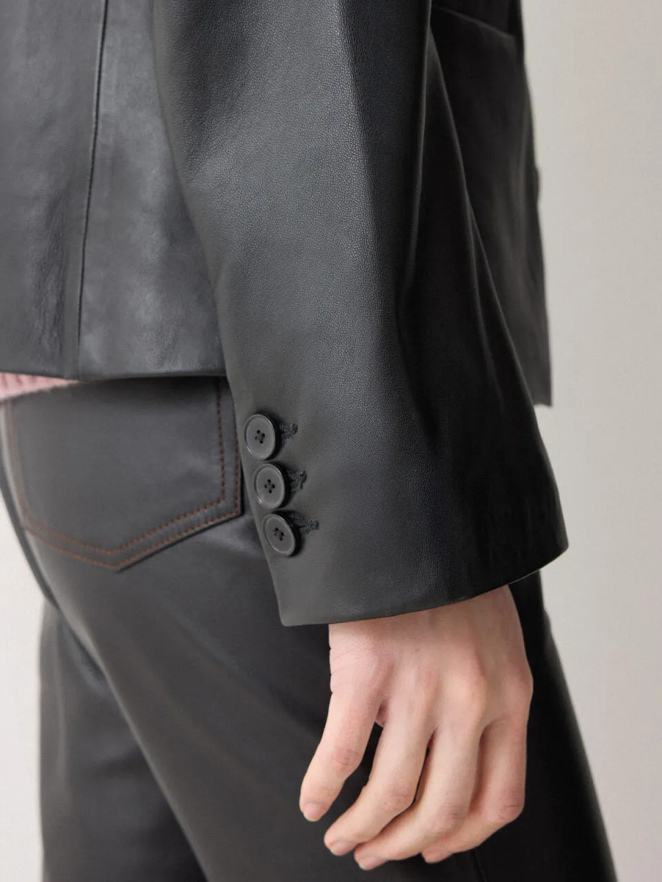 Ellis Nappa Leather Blazer | Black sold by Jigsaw product image thumbnail 5