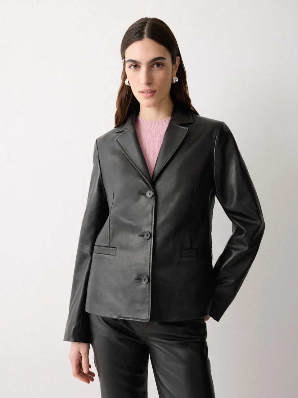 Ellis Nappa Leather Blazer | Black sold by Jigsaw